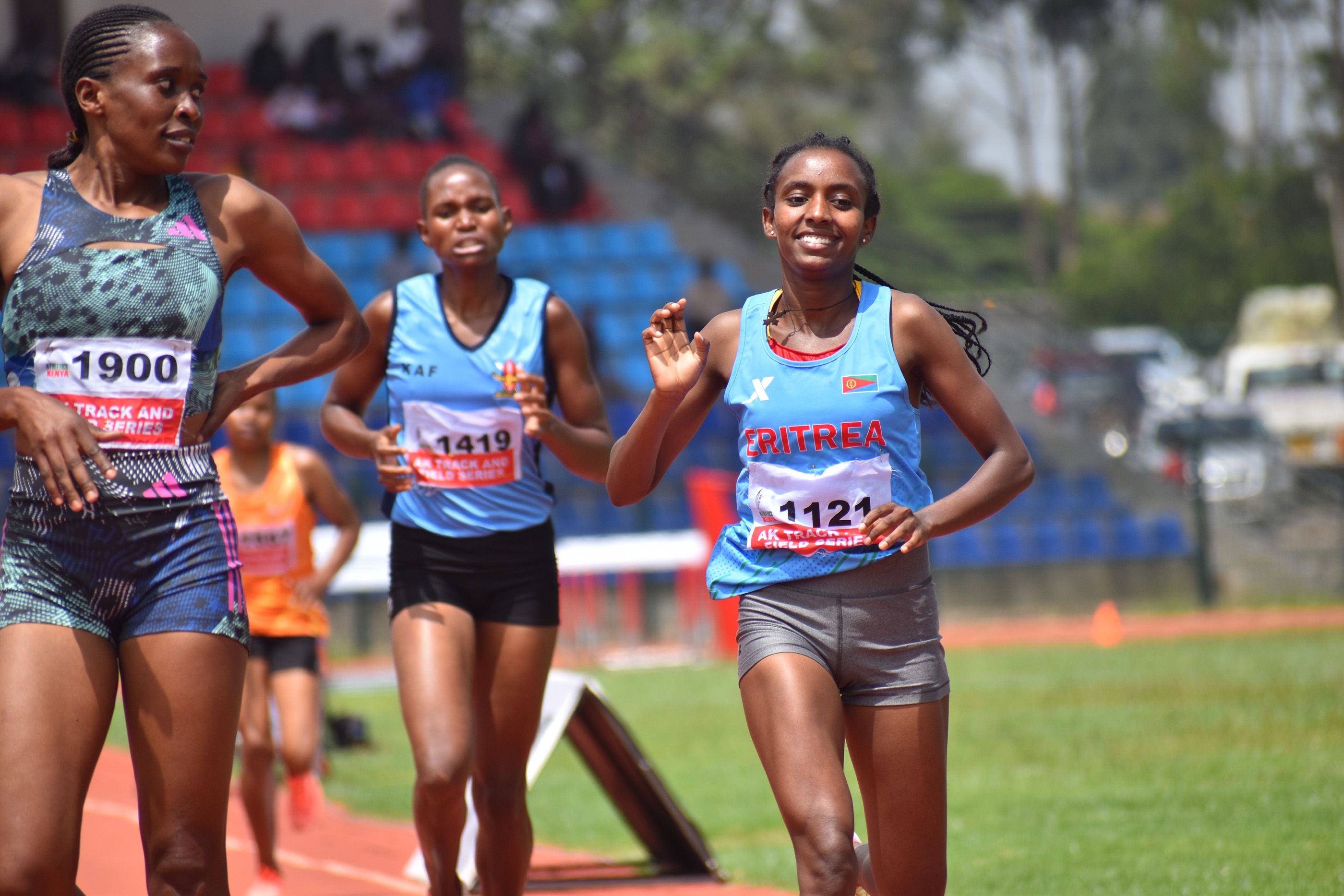 Almaz Kiflom in the 1500m at the Athletics Kenya track and field meeting in Nairobi