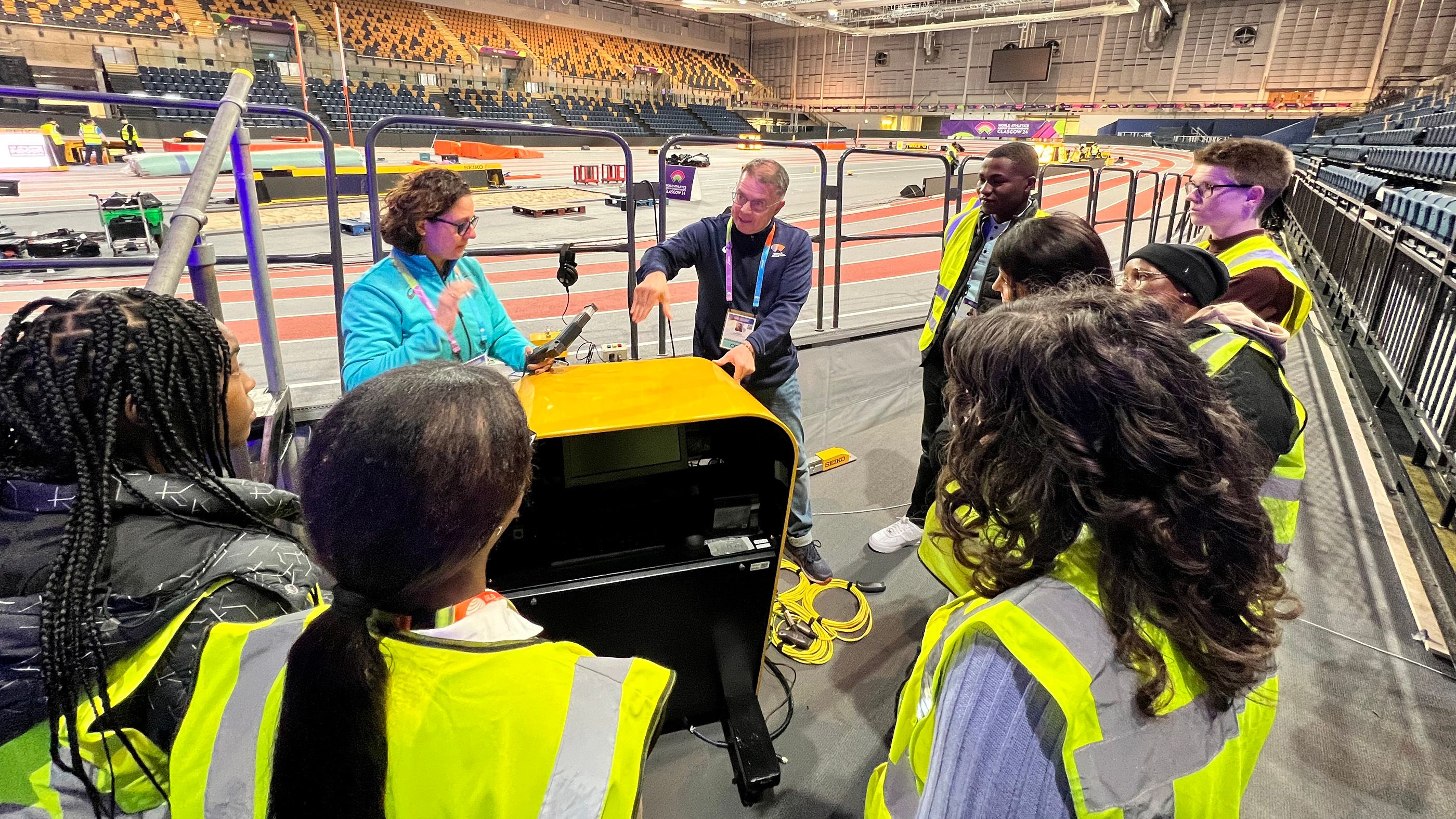 Media development program members touring arena in Glasgow