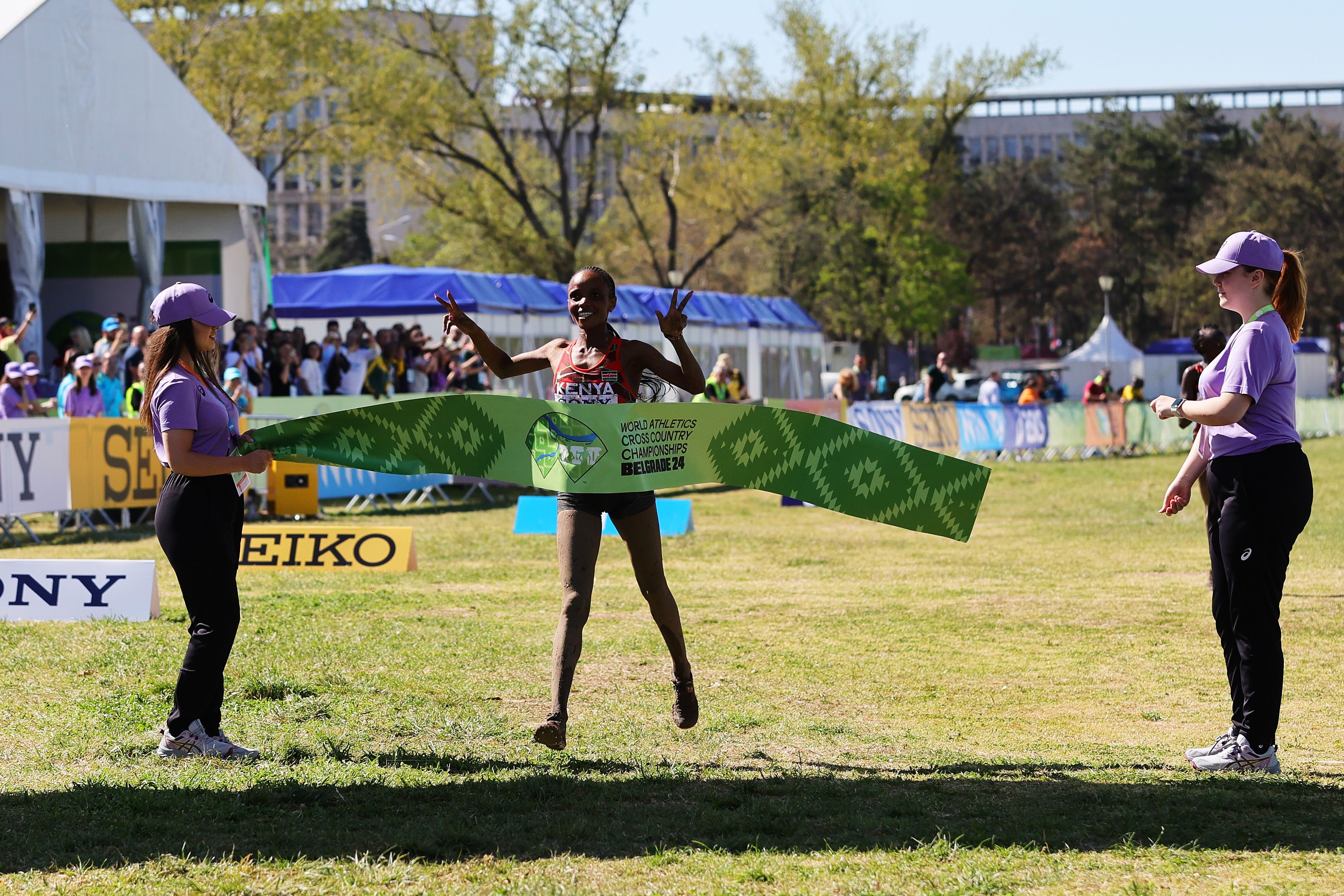 Beatrice Chebet wins the senior women's race at the World Athletics Cross Country Championships Belgrade 24