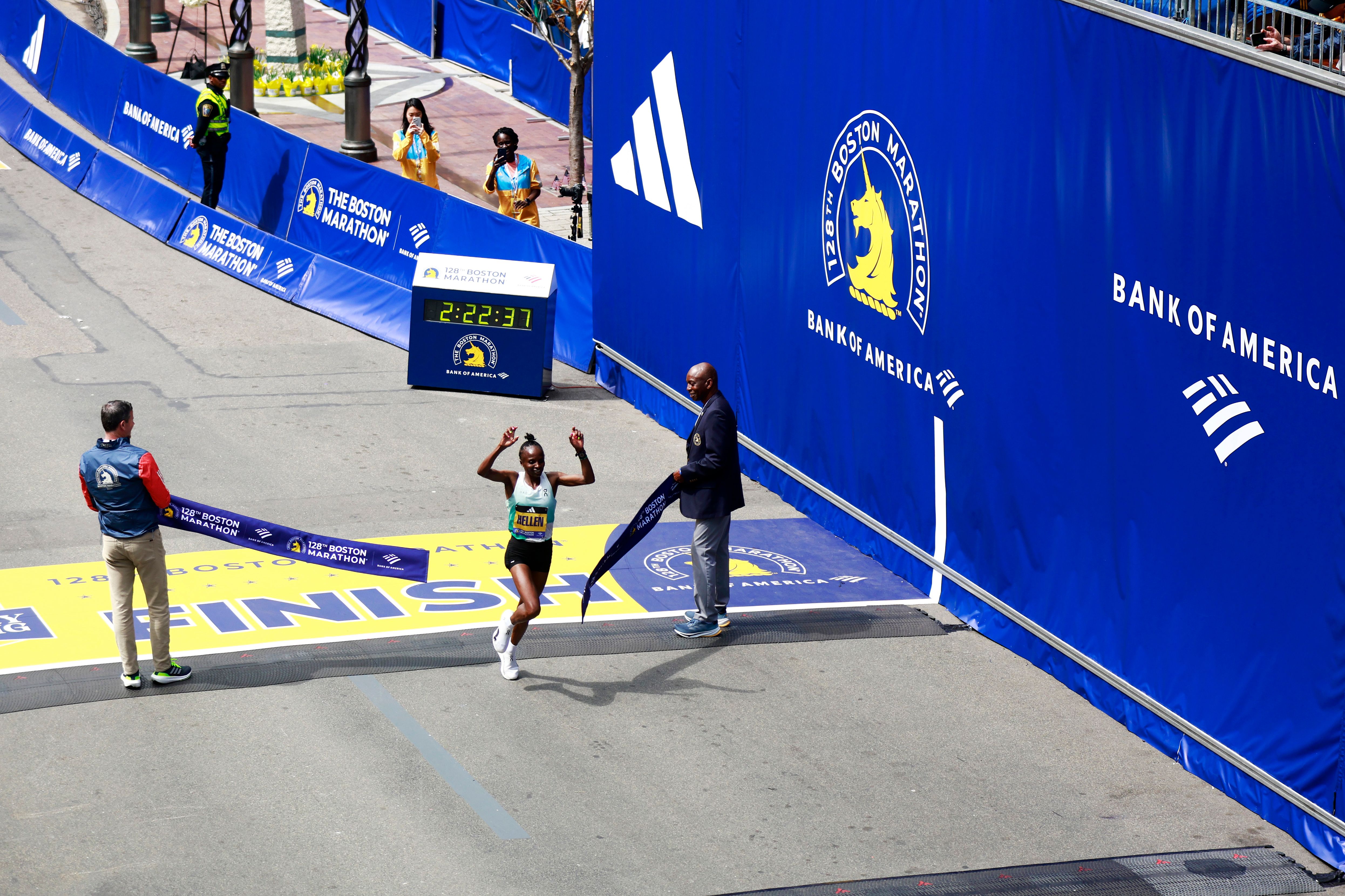 Hellen Obiri wins the Boston Marathon
