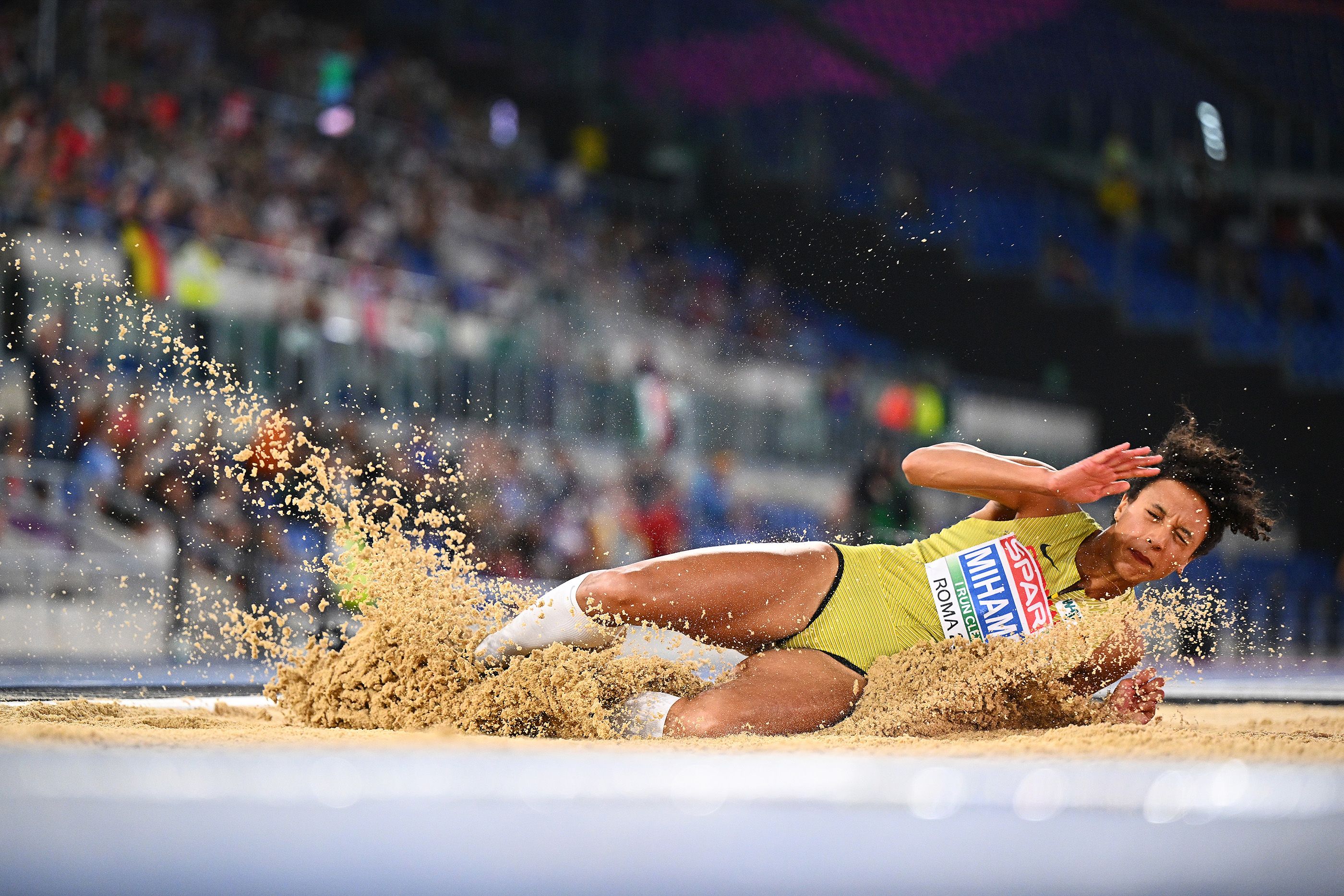 Malaika Mihambo in action at the European Championships in Rome