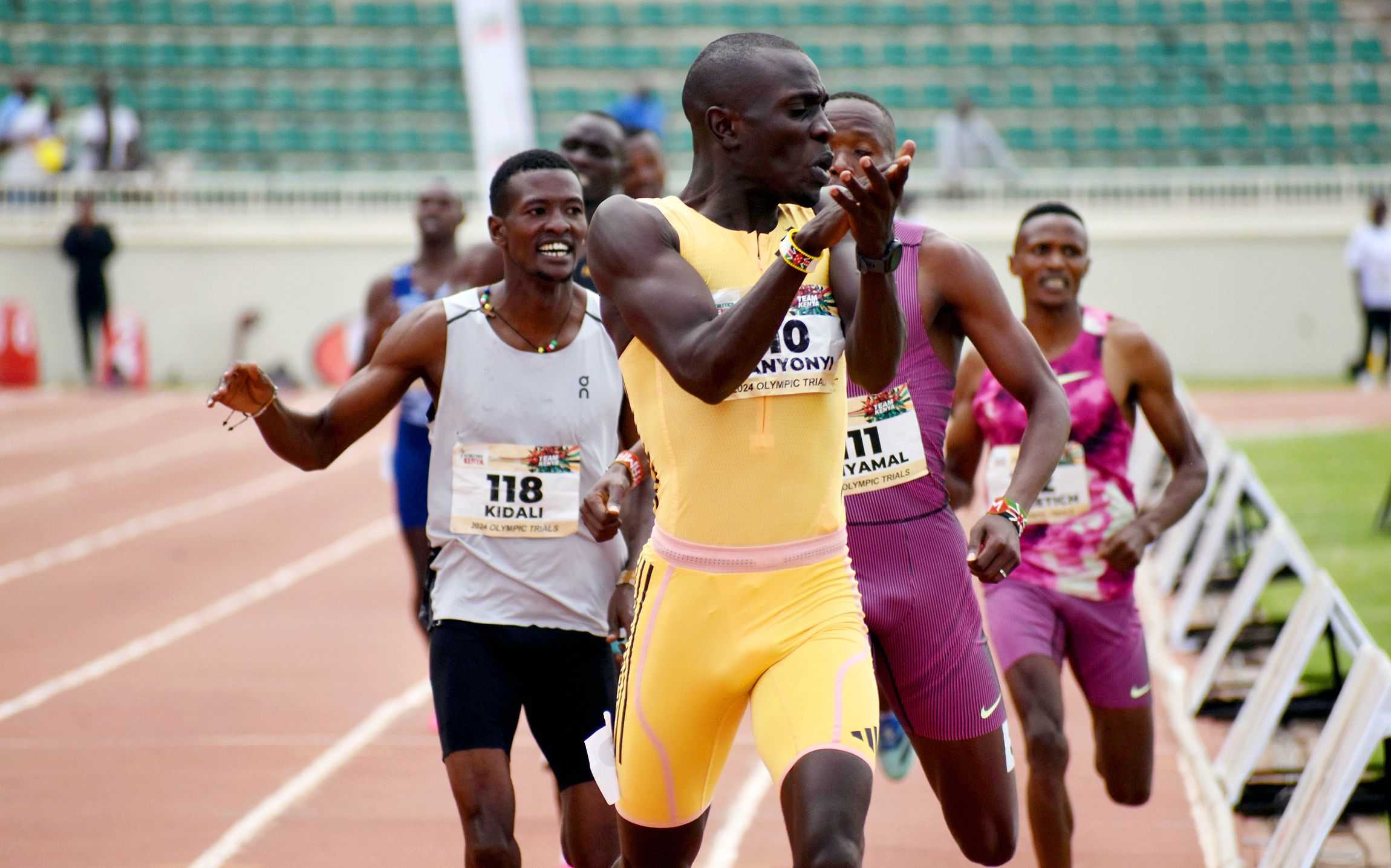 Emmanuel Wanyonyi wins the 800m at Kenya's Olympic Trials