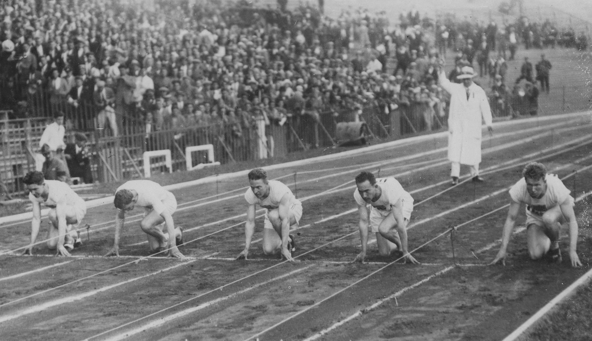 Sprinters at the 1924 Games would dig out holes on the track from which to start