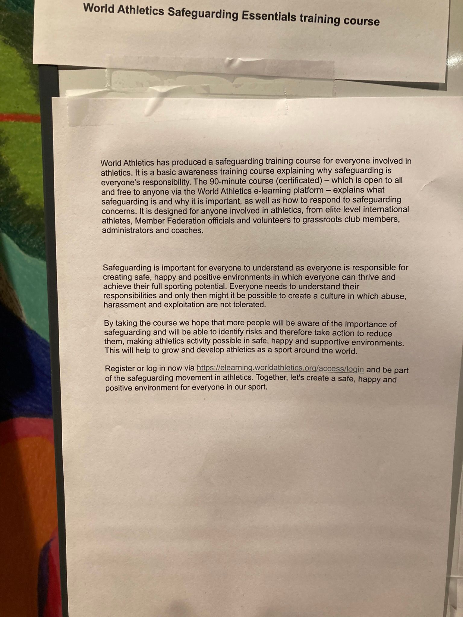 Safeguarding course information shared at Oslo Diamond League meeting