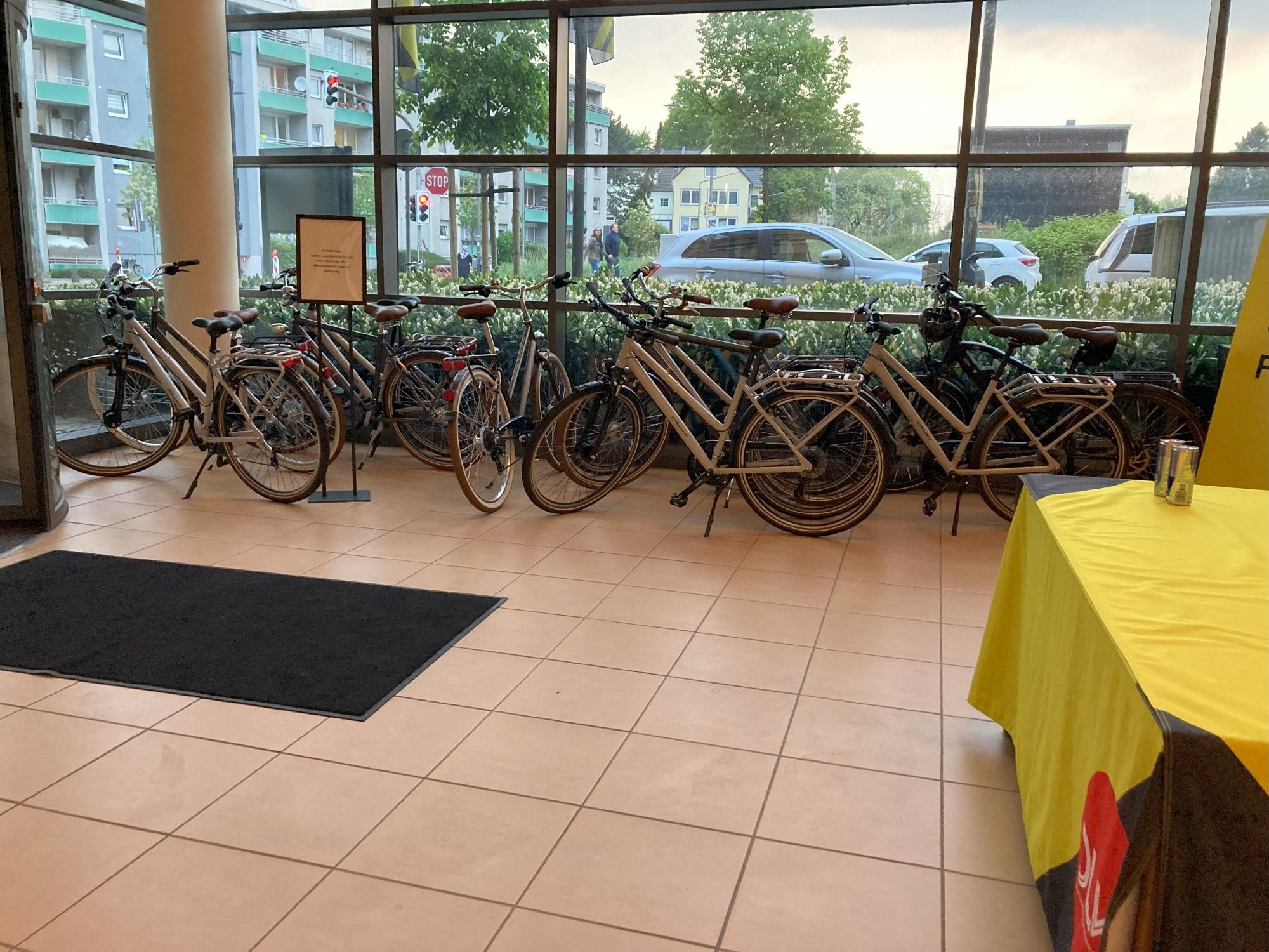 Bikes for staff at the Ratingen Combined Events meeting