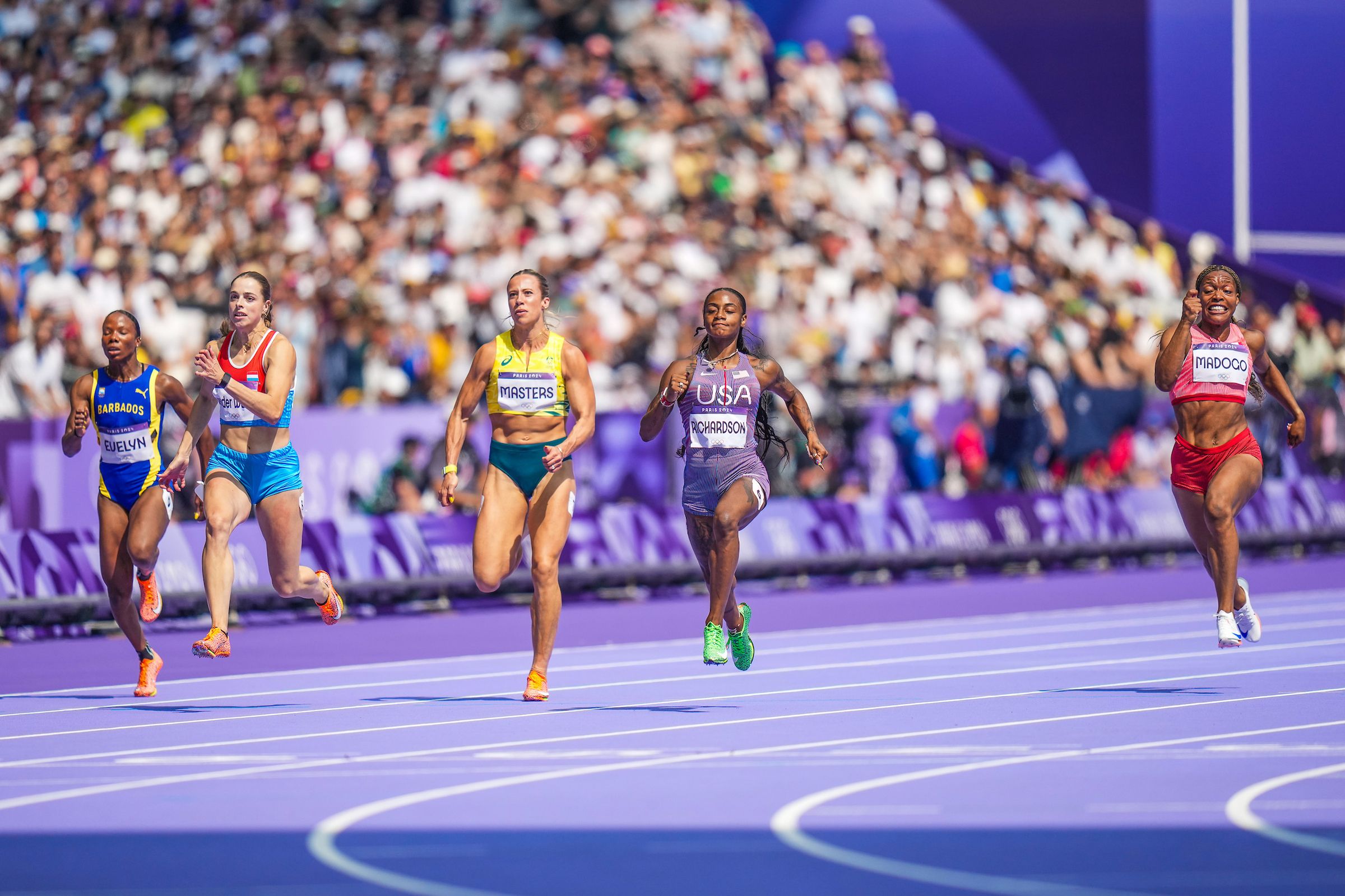 The women's 100m heats at the Paris 2024 Olympic Games