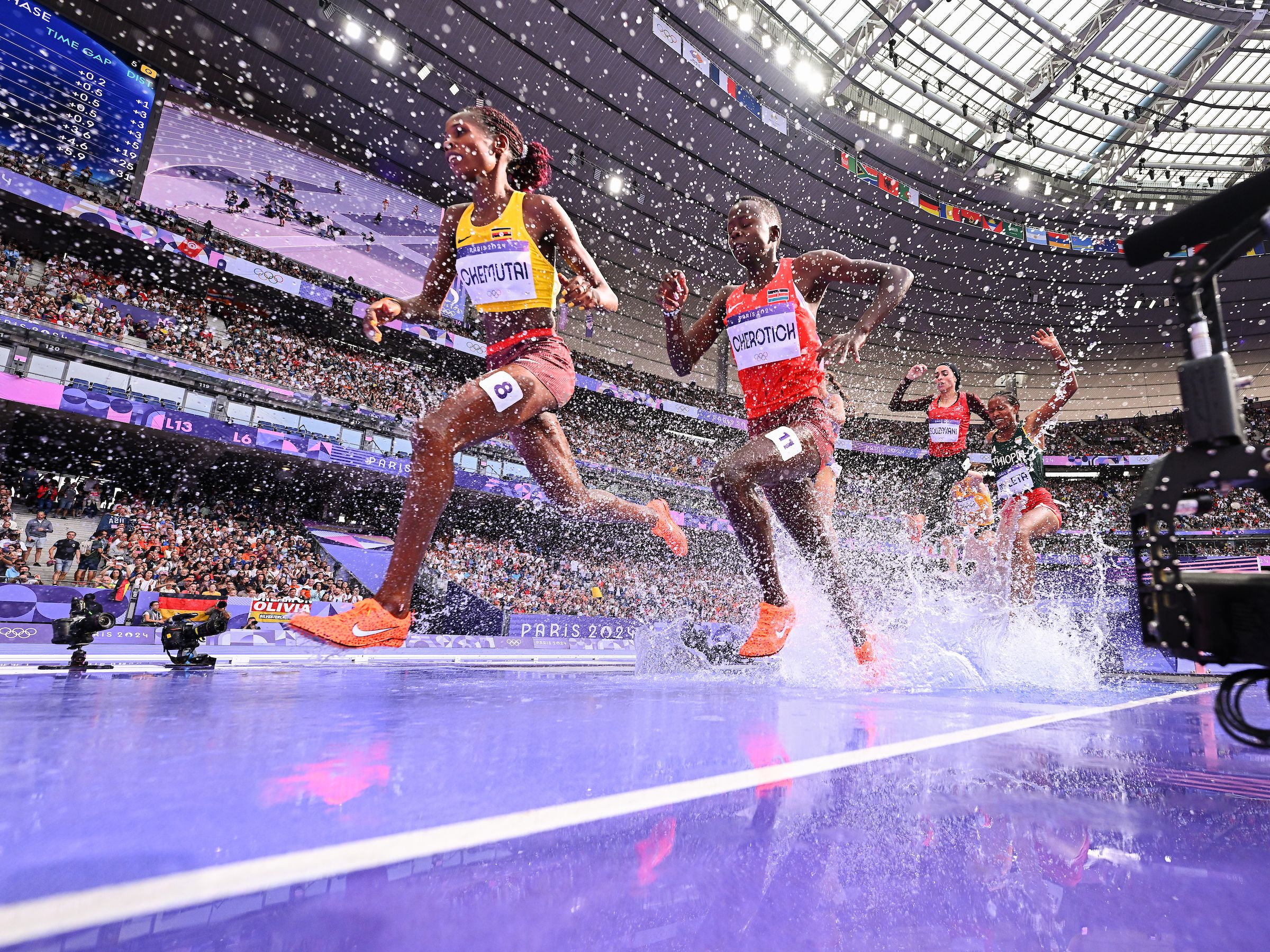 Peruth Chemutai in the steeplechase at the Paris 2024 Olympic Games