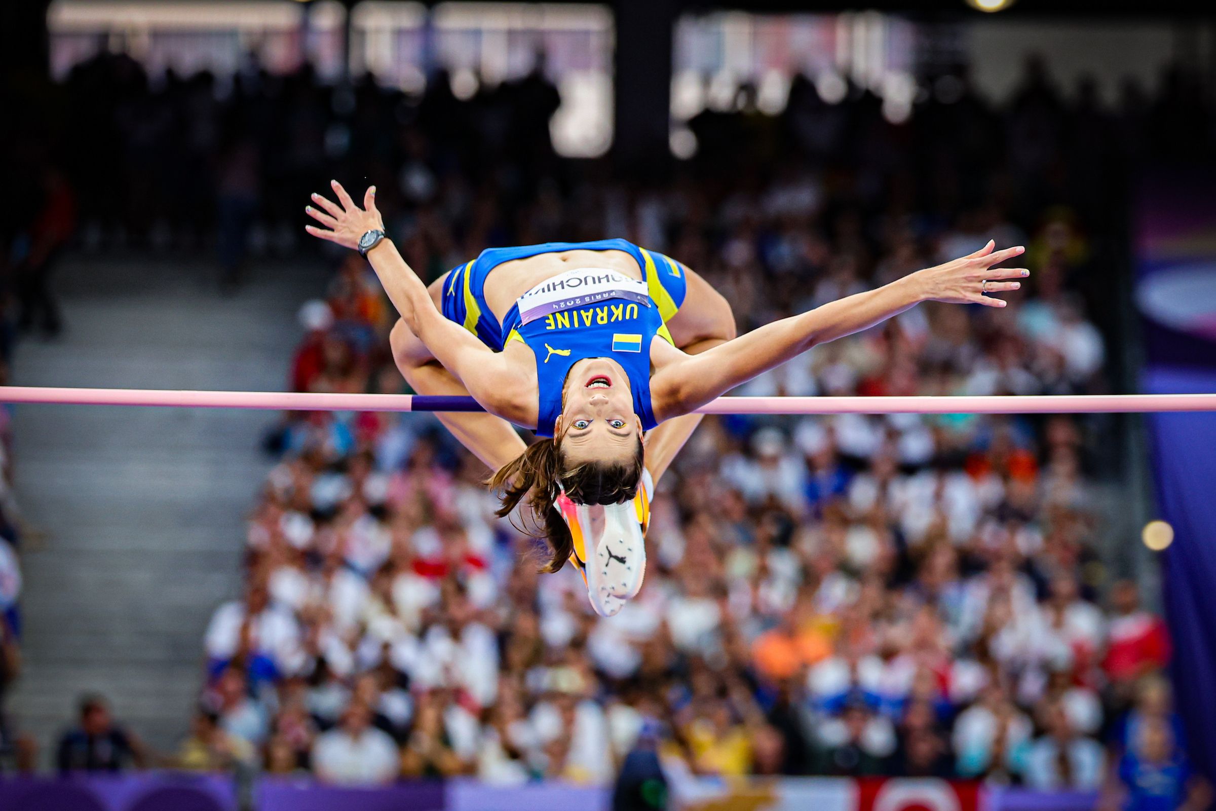 Yaroslava Mahuchikh in the high jump at the Paris 2024 Olympic Games