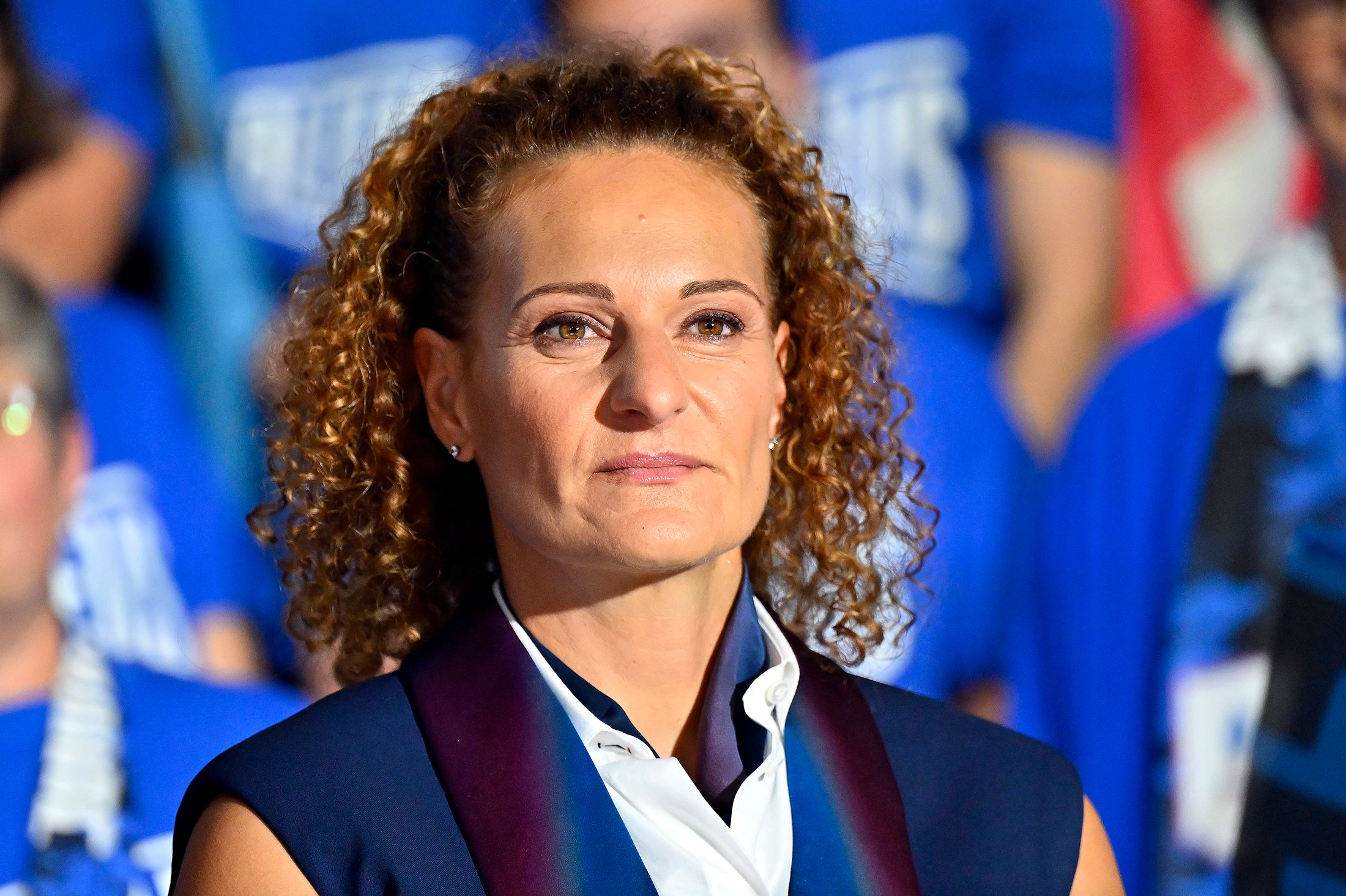 Melina Robert-Michon at the opening ceremony for the Paris 2024 Olympic Games