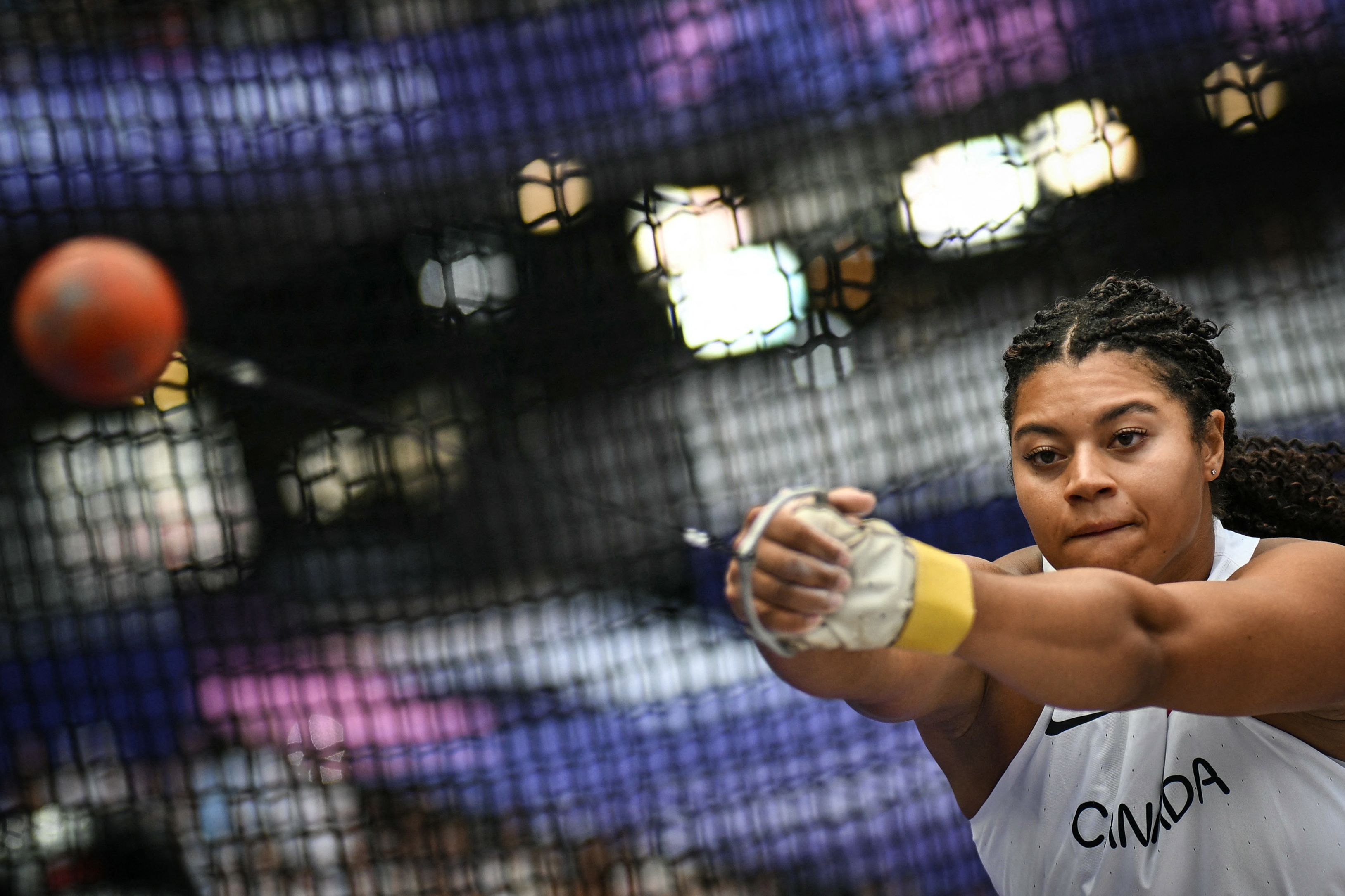 Camryn Rogers in the hammer at the Paris 2024 Olympic Games