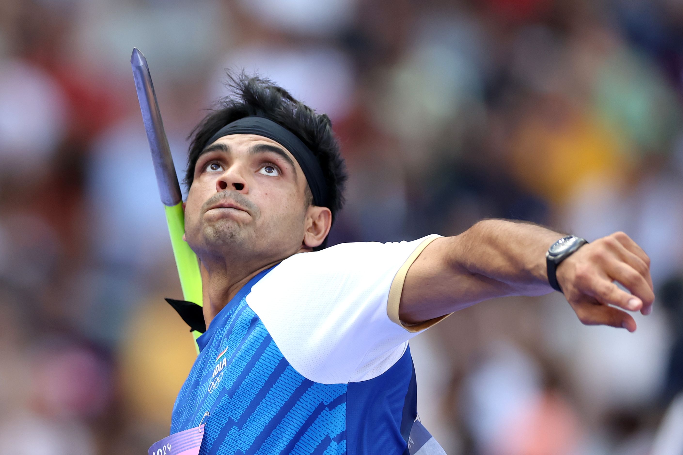 Neeraj Chopra in the javelin at the Paris 2024 Olympic Games