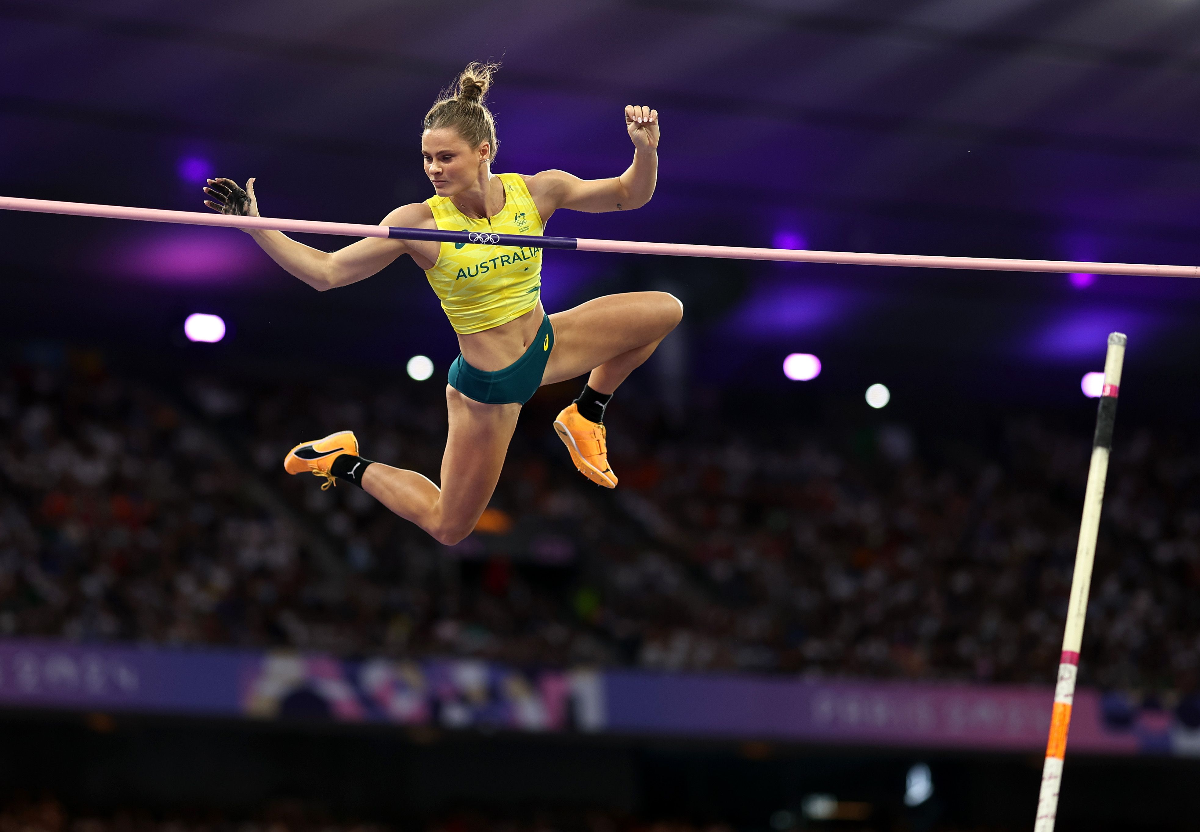 Nina Kennedy in the pole vault at the Paris 2024 Olympic Games