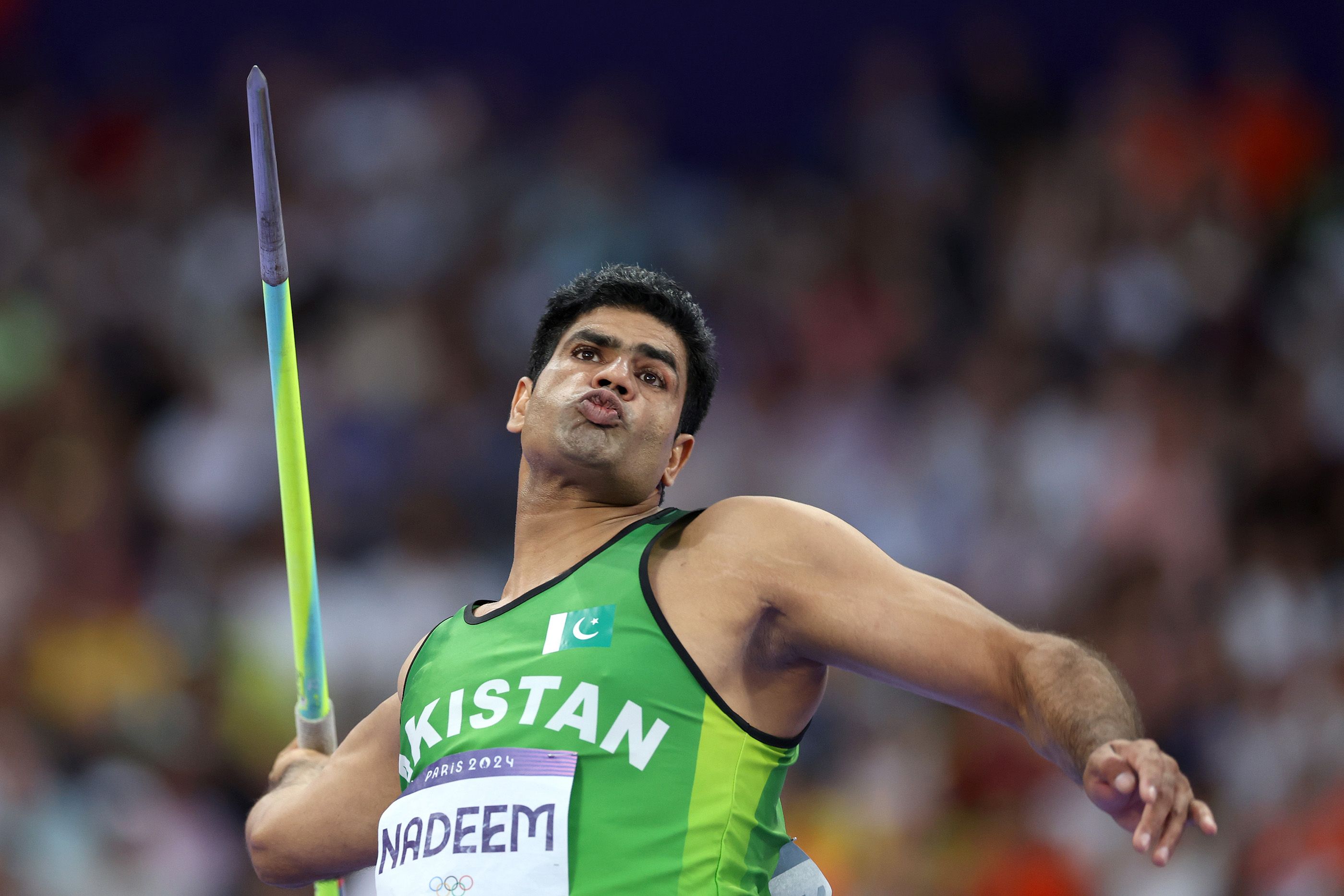 Javelin champion Arshad Nadeem at the Paris 2024 Olympic Games