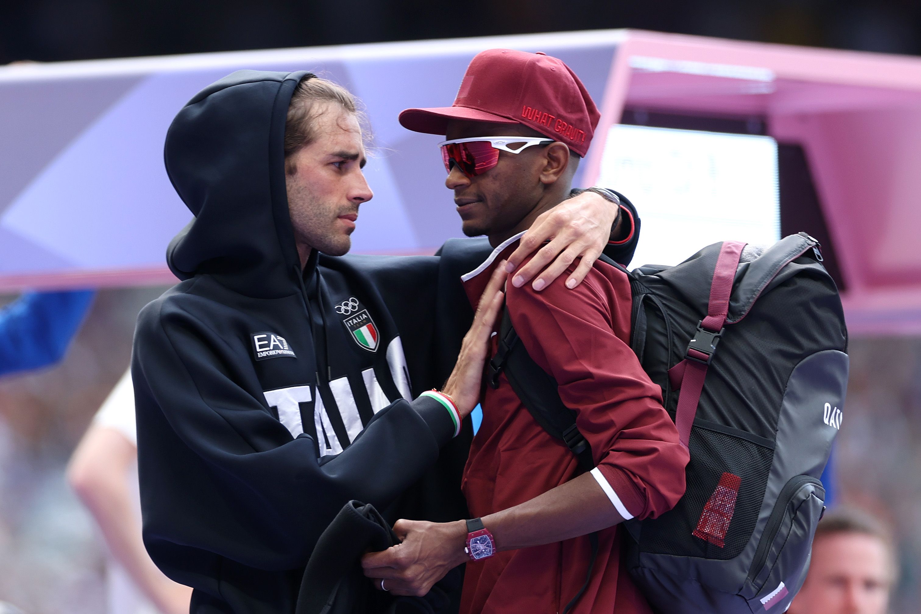 Gianmarco Tamberi and Mutaz Barshim at the Paris 2024 Olympic Games