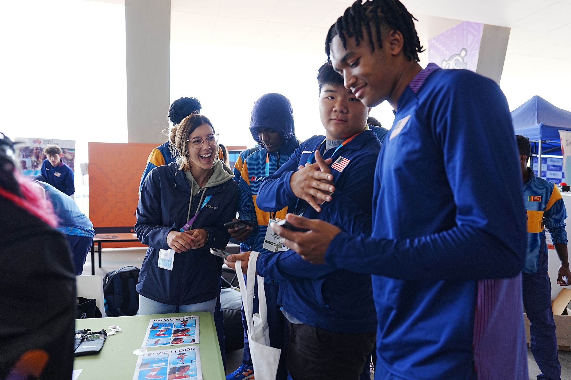 Athletes receive information in the Athlete Zone in Lima