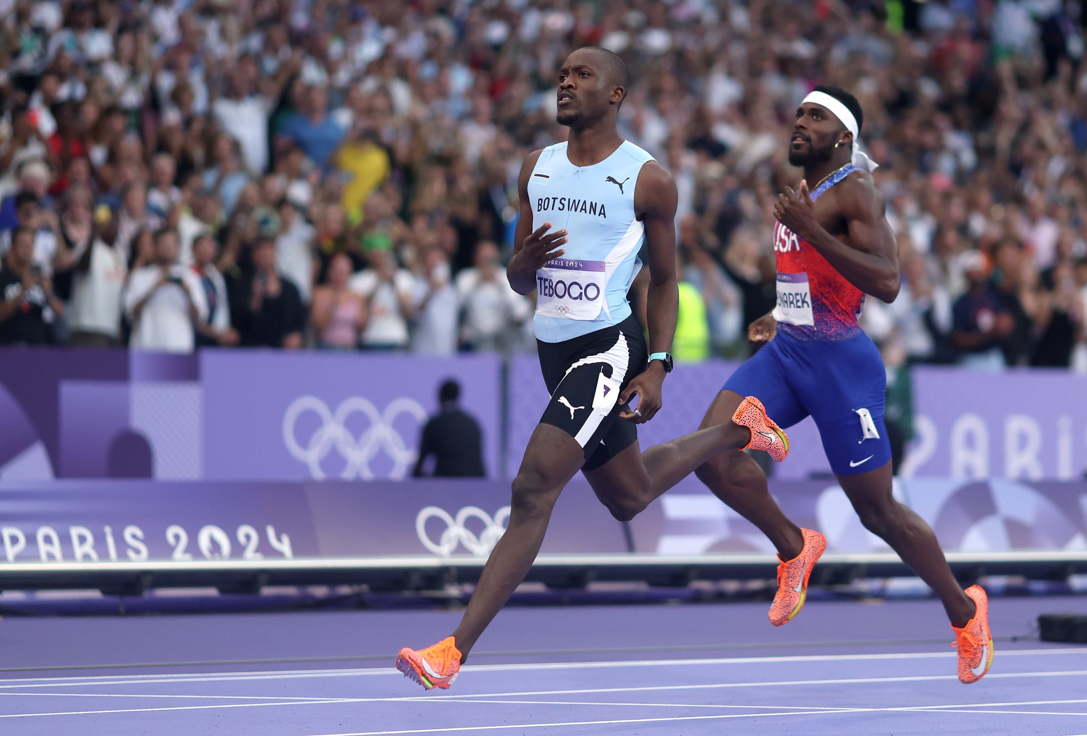 Letsile Tebogo wins the 200m at the Paris 2024 Olympic Games