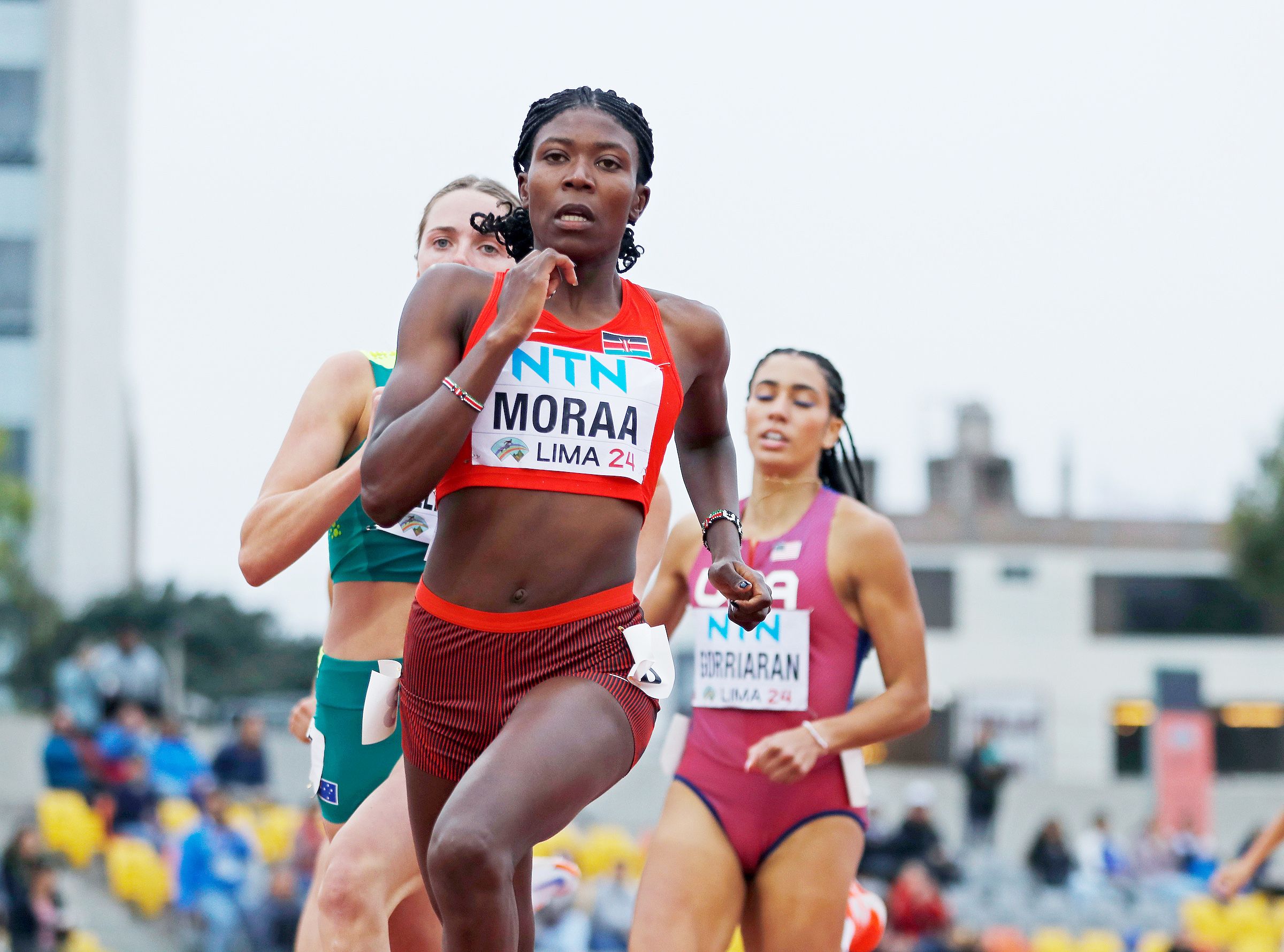 Sarah Moraa in the 800m at the World U20 Championships in Lima