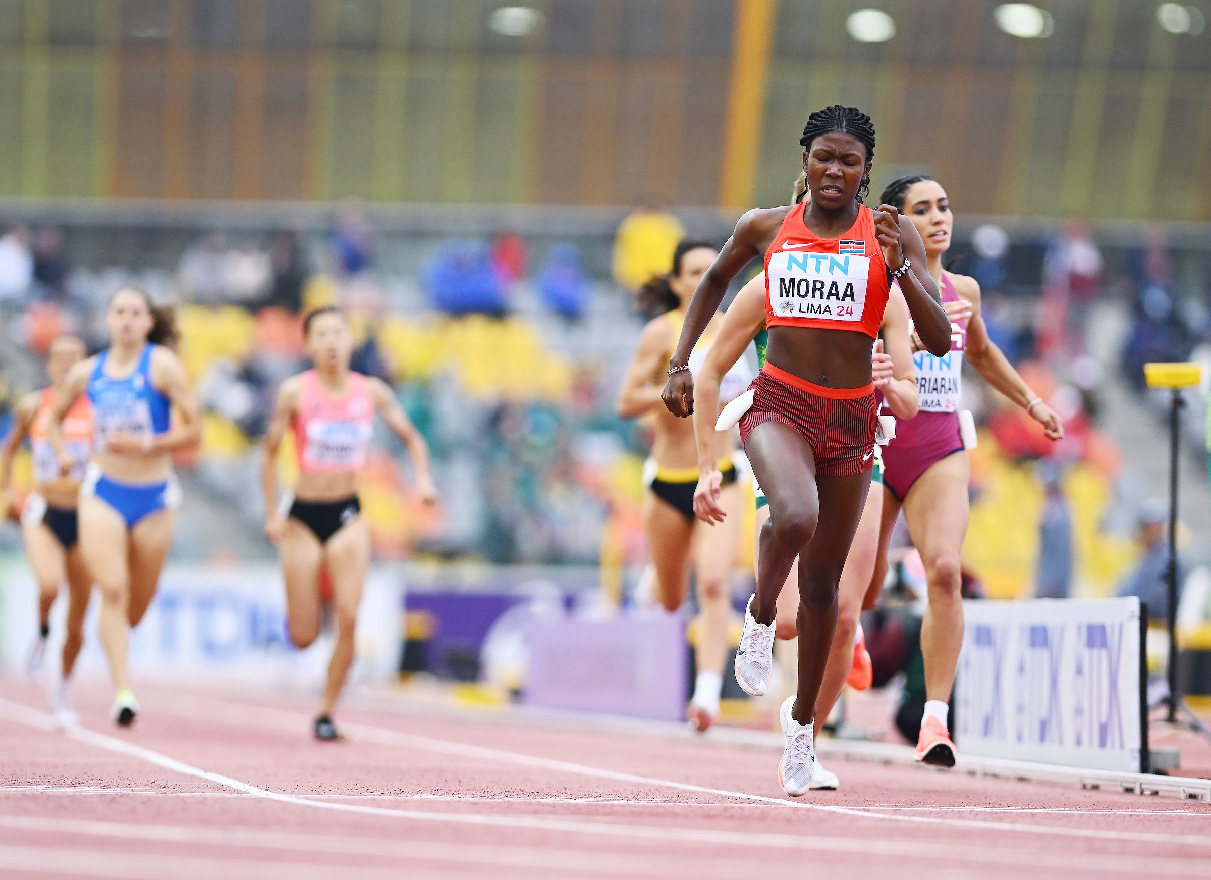 Sarah Moraa in the 800m at the World U20 Championships in Lima