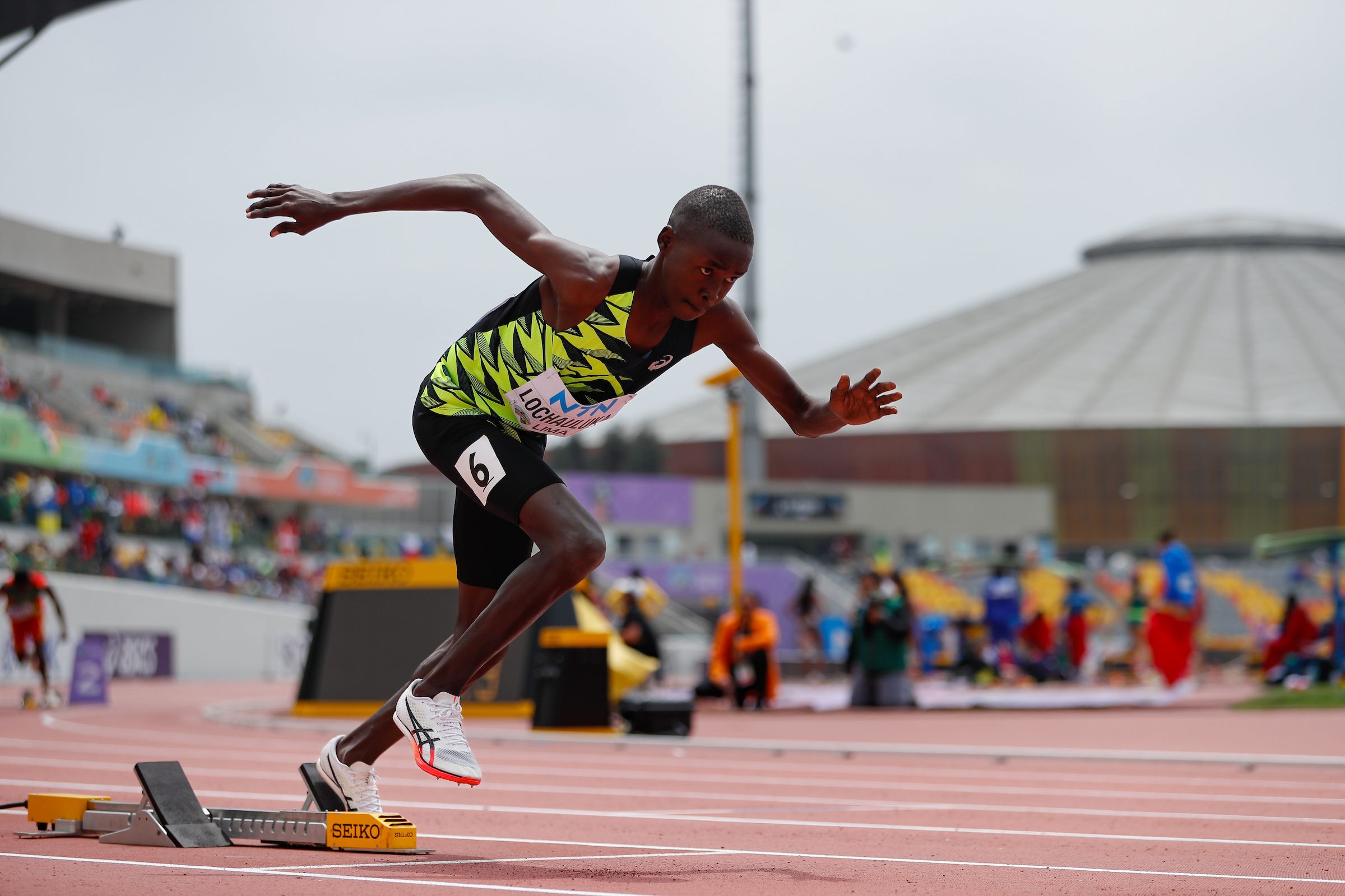 James Lomoi Lochauluka in 400m action in Lima