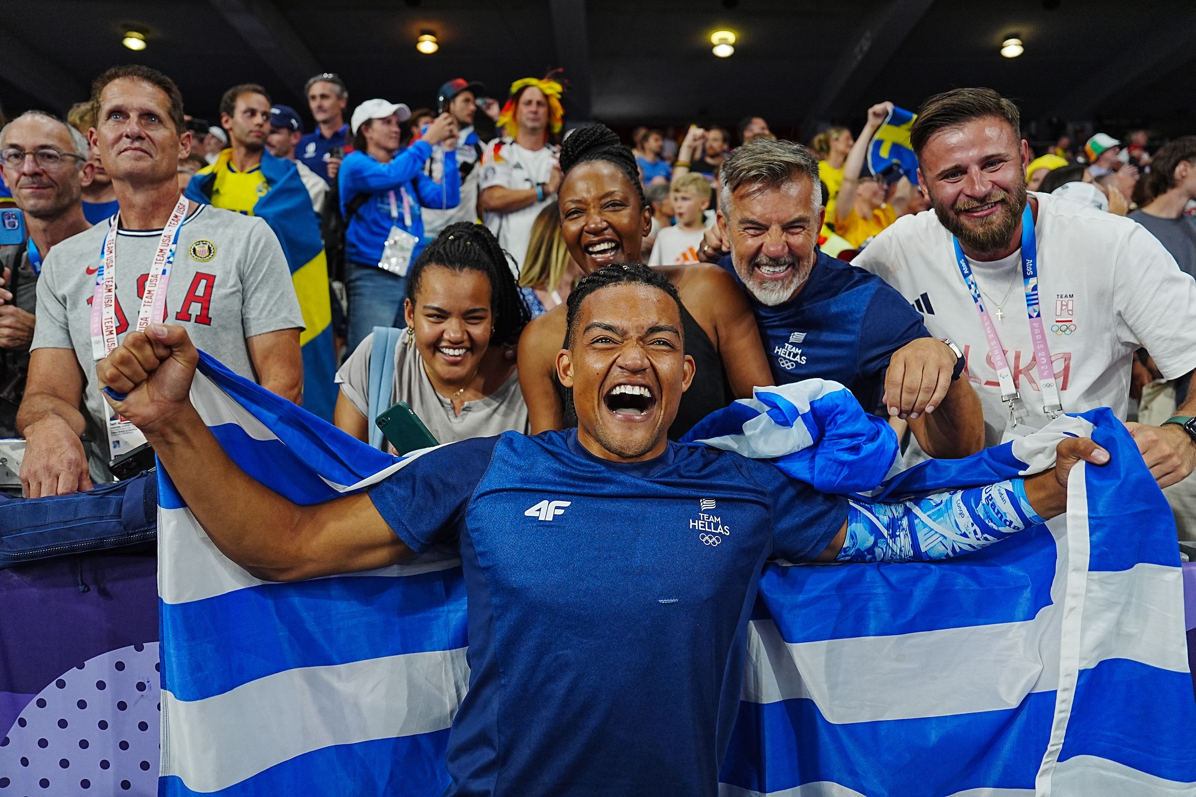 Emmanouil Karalis celebrates with his family in Paris