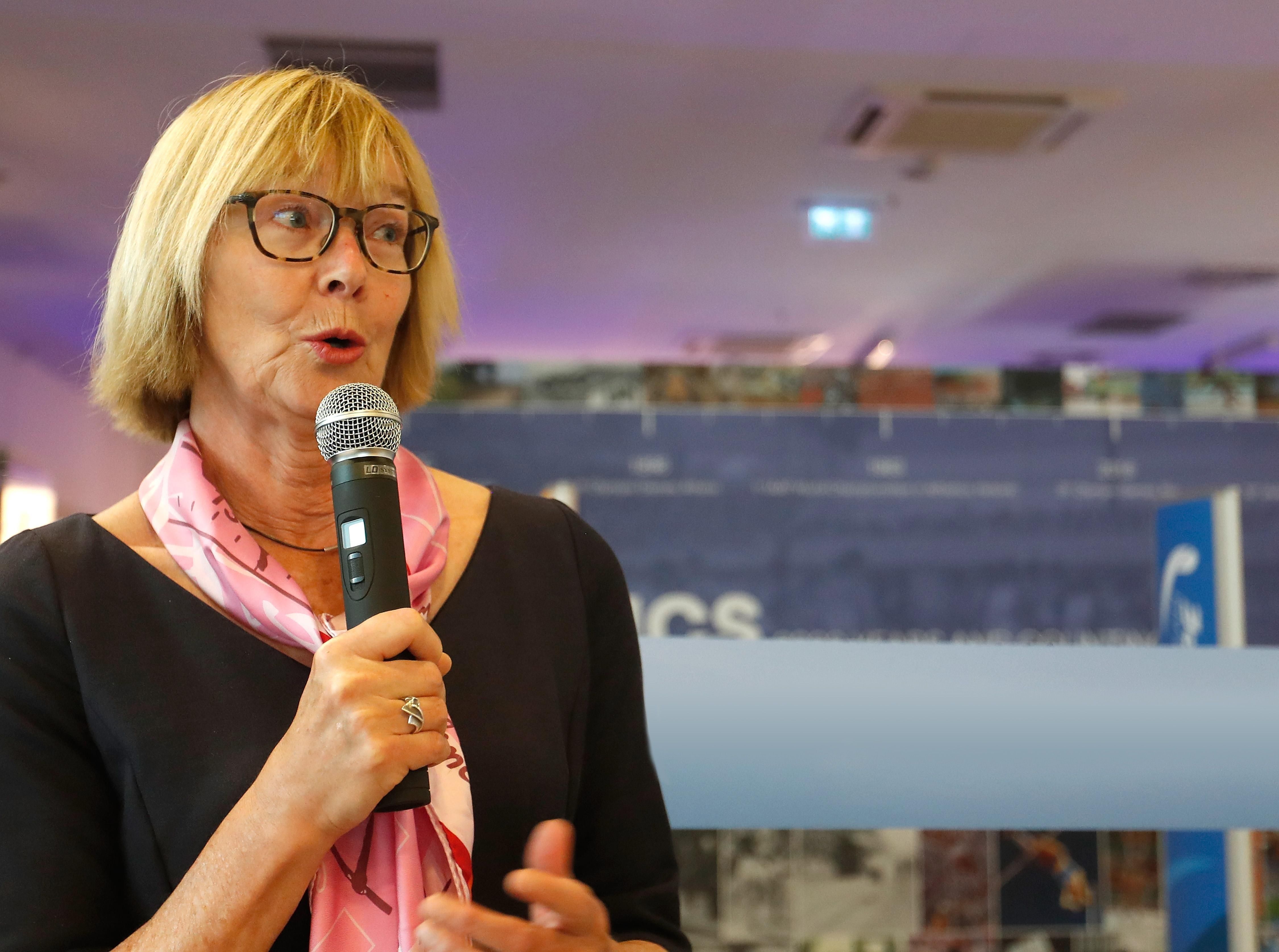 Council Member Sylvia Barlag at the Heritage exhibition in Ostrava