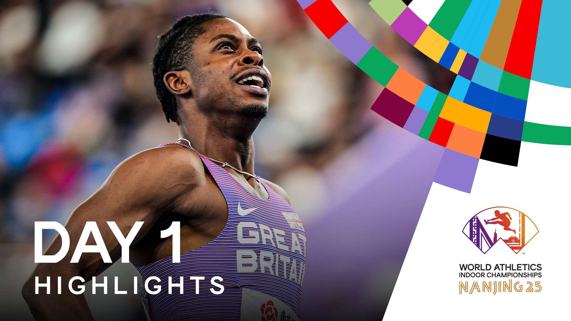 Jeremiah Azu wins the 60m at the World Athletics Indoor Championships Nanjing 25