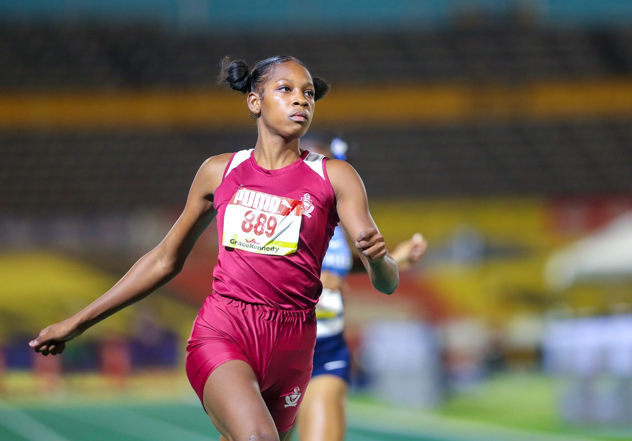 Shanoya Douglas at the ISSA/GraceKennedy Boys&rsquo; and Girls&rsquo; Athletics Championships