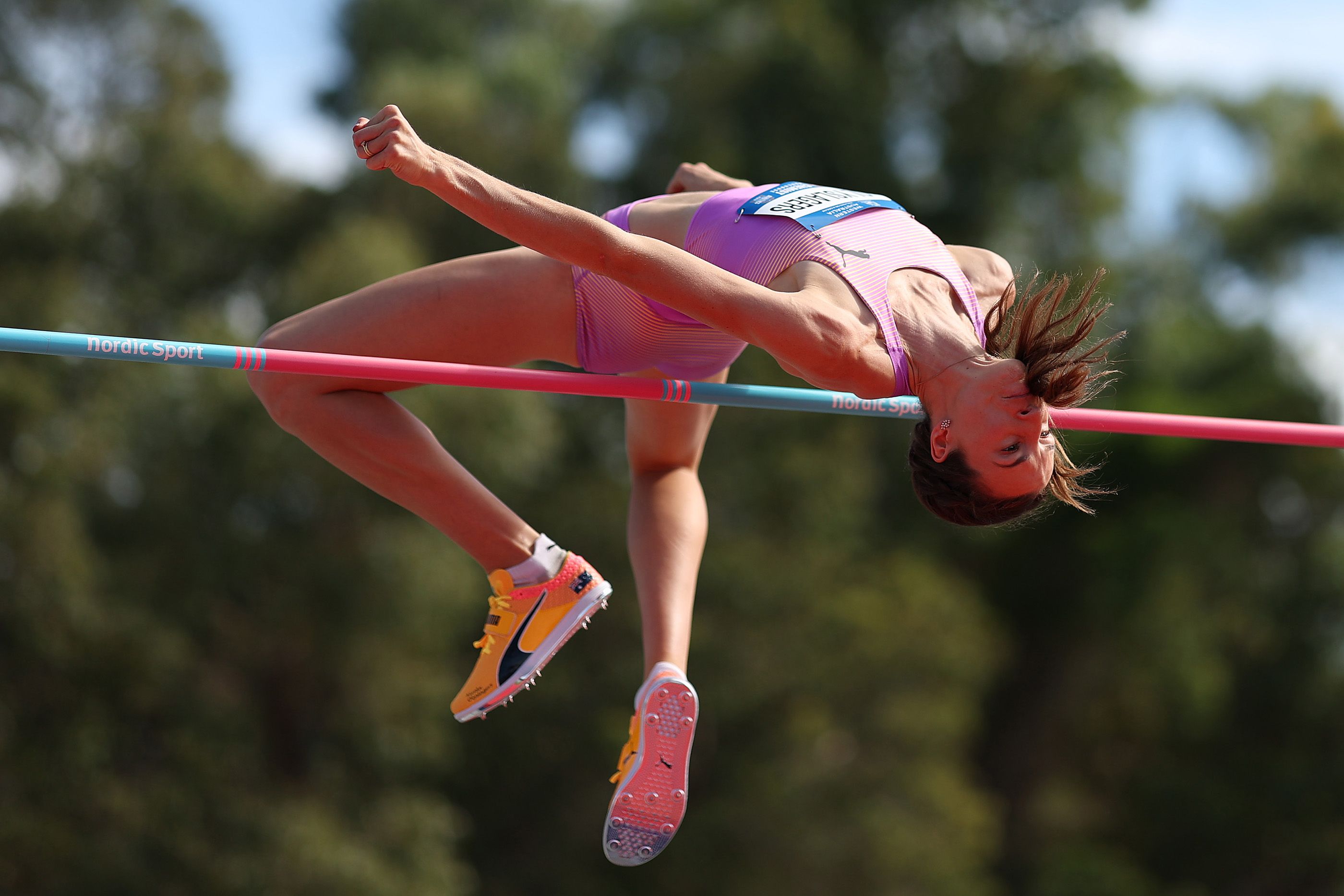 Nicola Olyslagers in the high jump at the Australian Championships