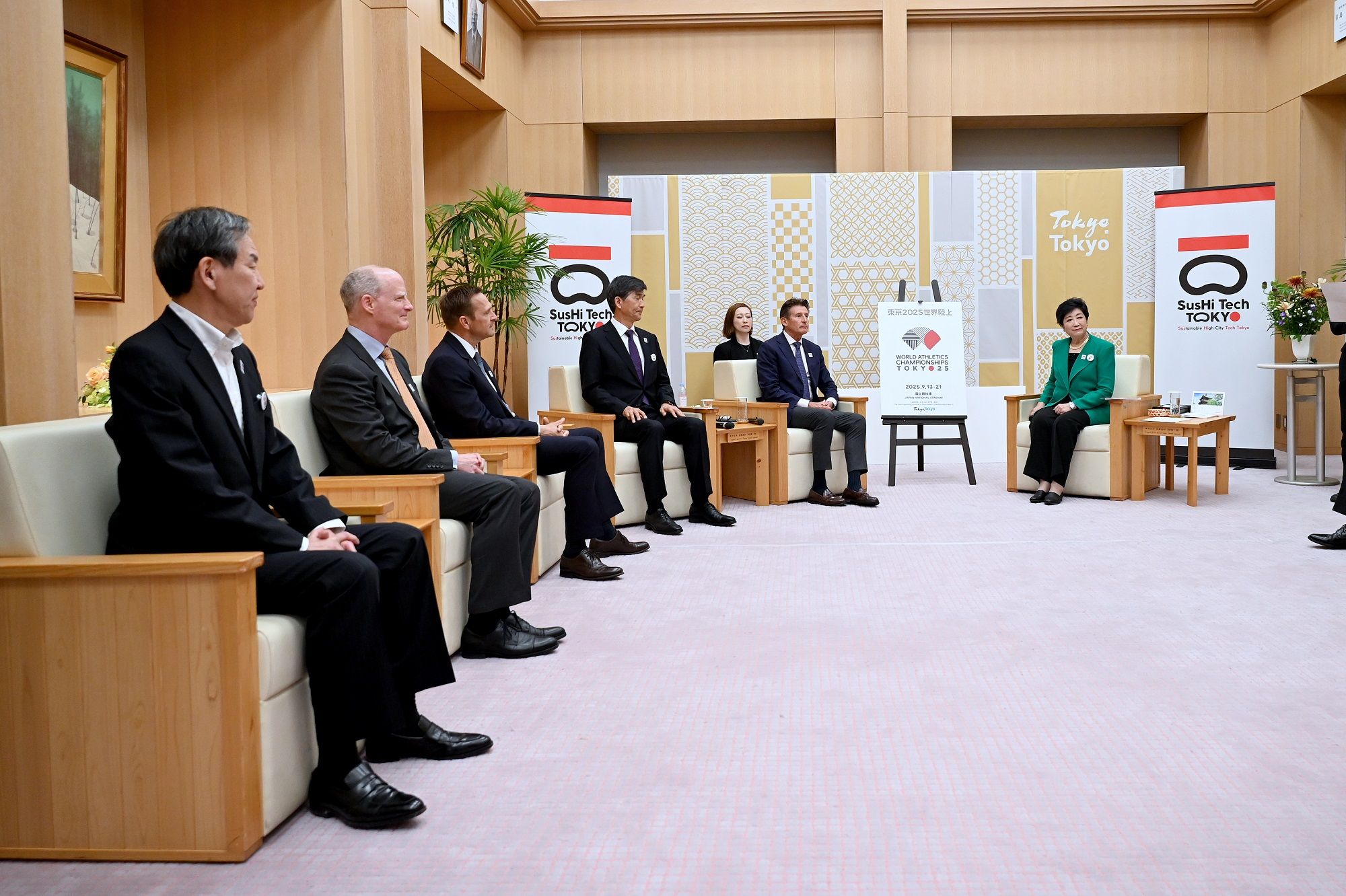 World Athletics President Coe Meets with Governor Koike