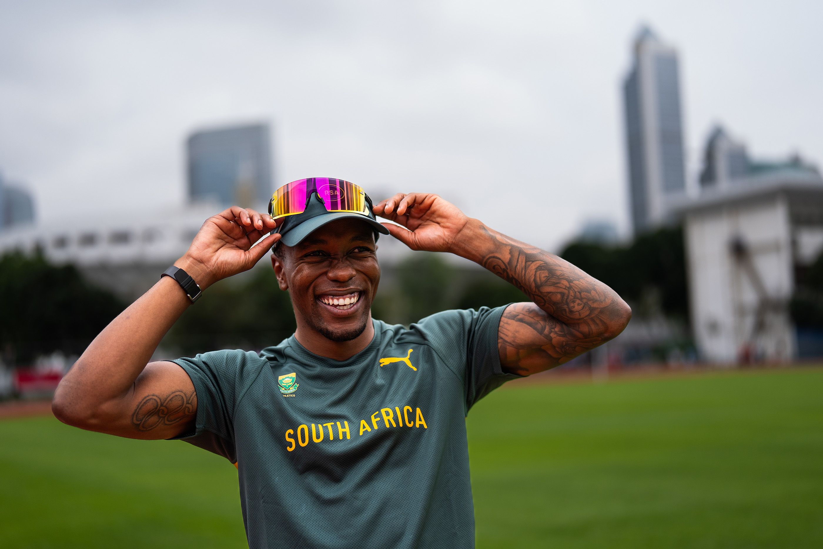 Simbine: camaraderie the root of the relay | News | Guangzhou 25 Rehmat Boutique Akani Simbine at the World Athletics Relays Guangzhou 25