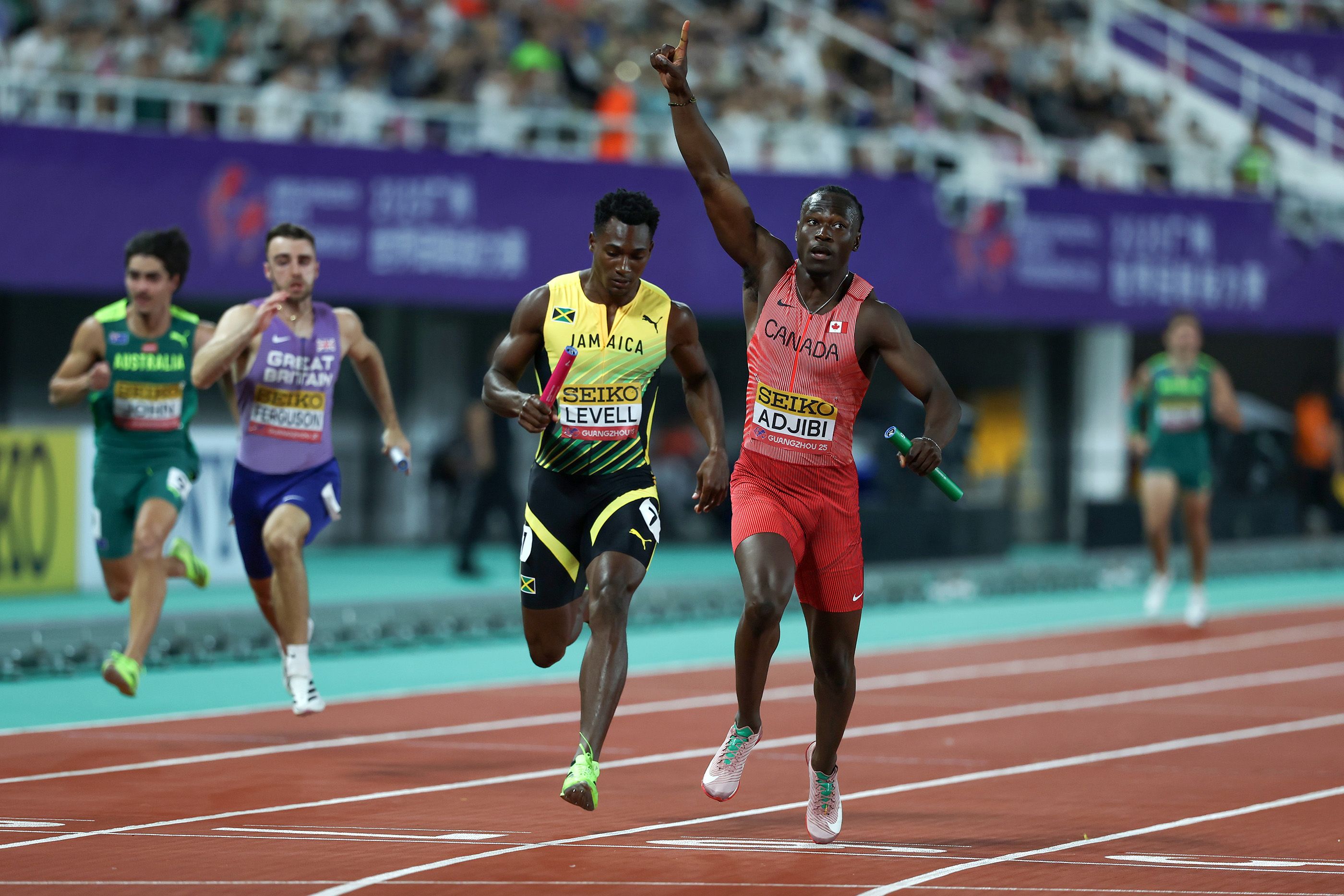 Eliezer Adjibi anchors Canada to the mixed 4x100m title in Guangzhou