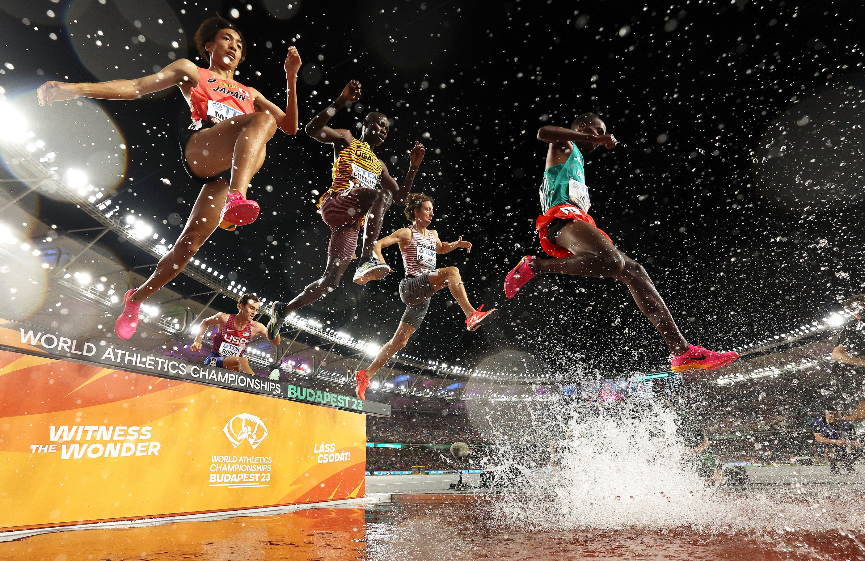 Men's steeplechase action at the World Athletics Championships