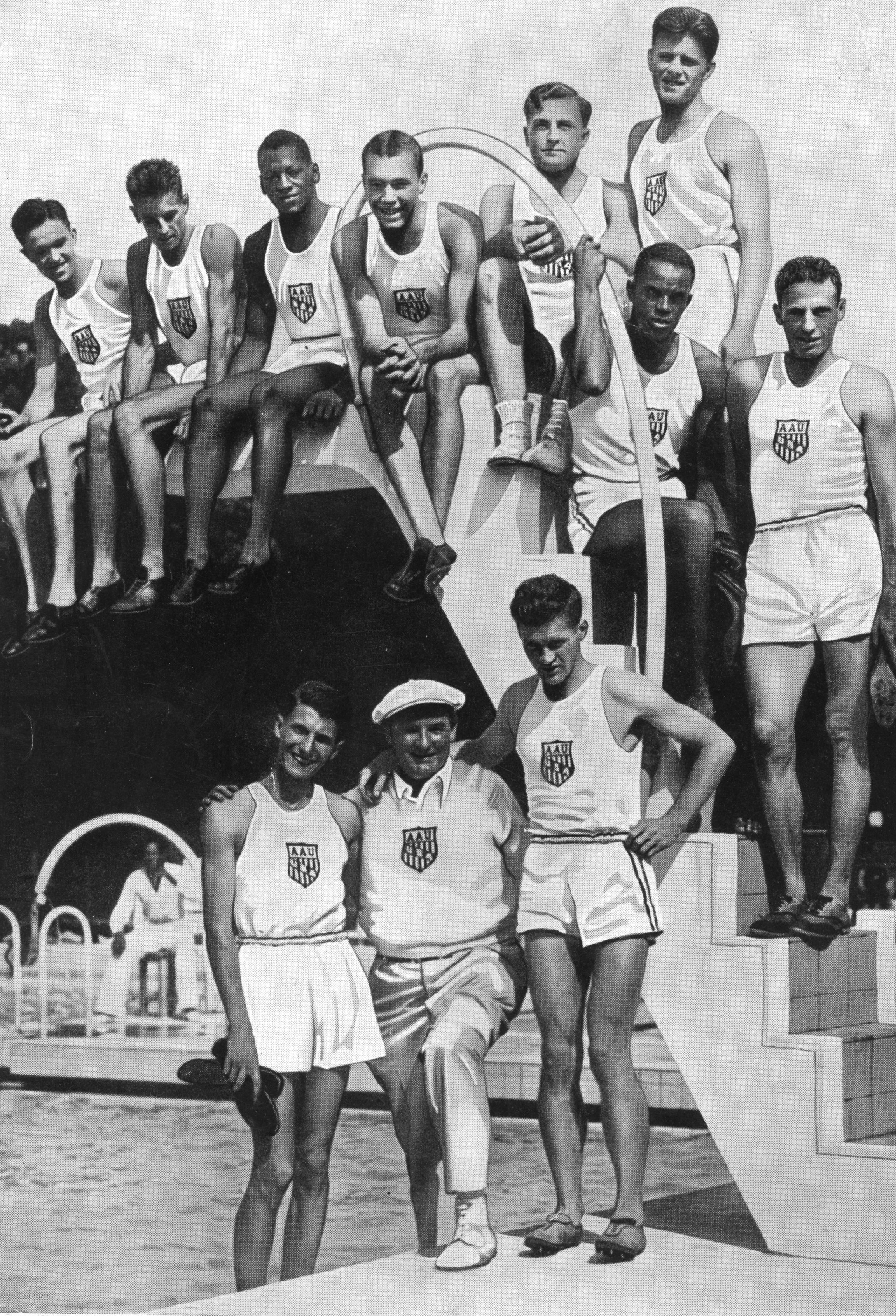 Eulace Peacock with members of the USA Amateur Athletic Union and candidates for the 1936 Berlin Olympics in 1936