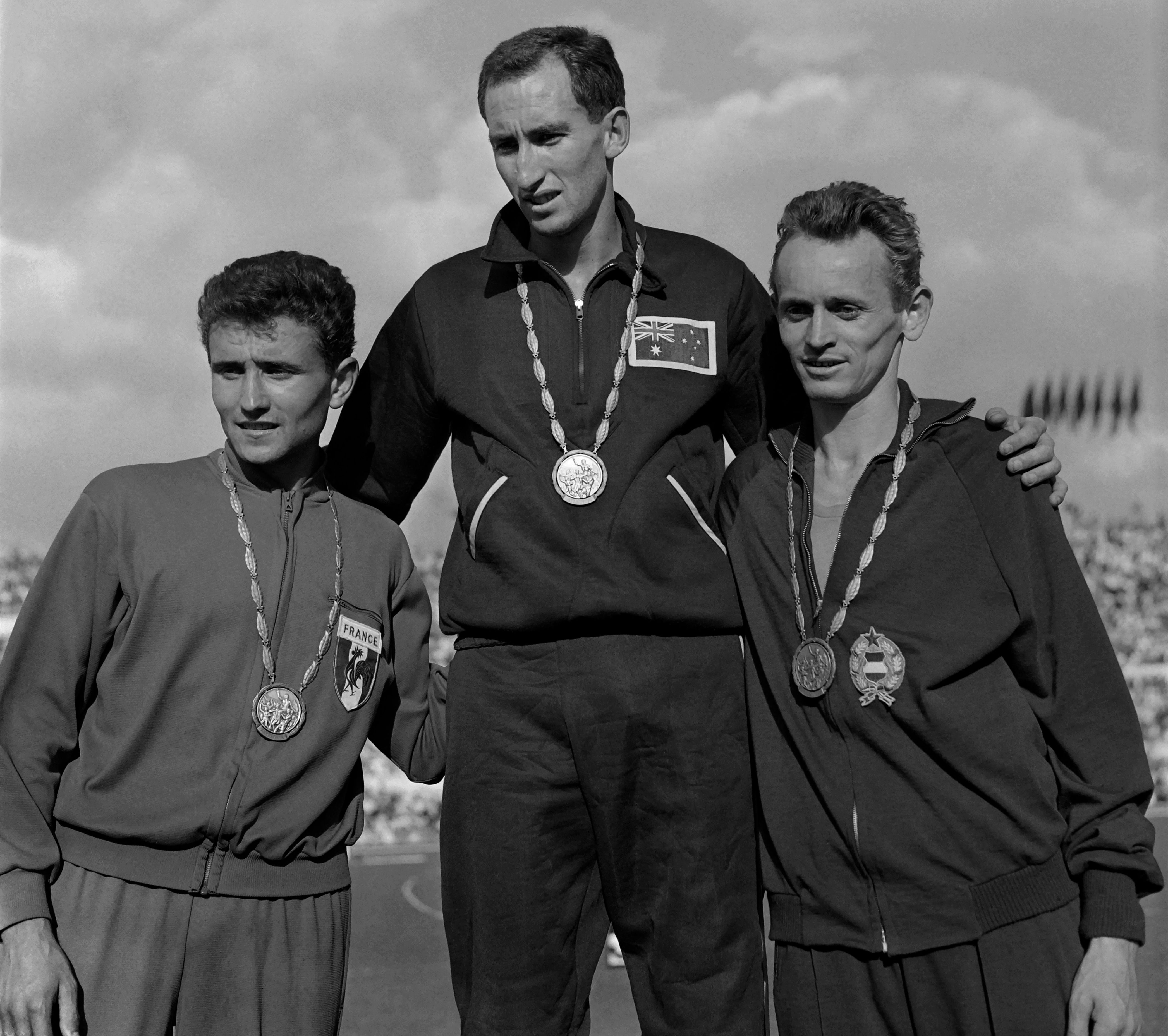 Michel Jazy, Herb Elliott and Istvan Rozsavolgyi in Rome in 1960