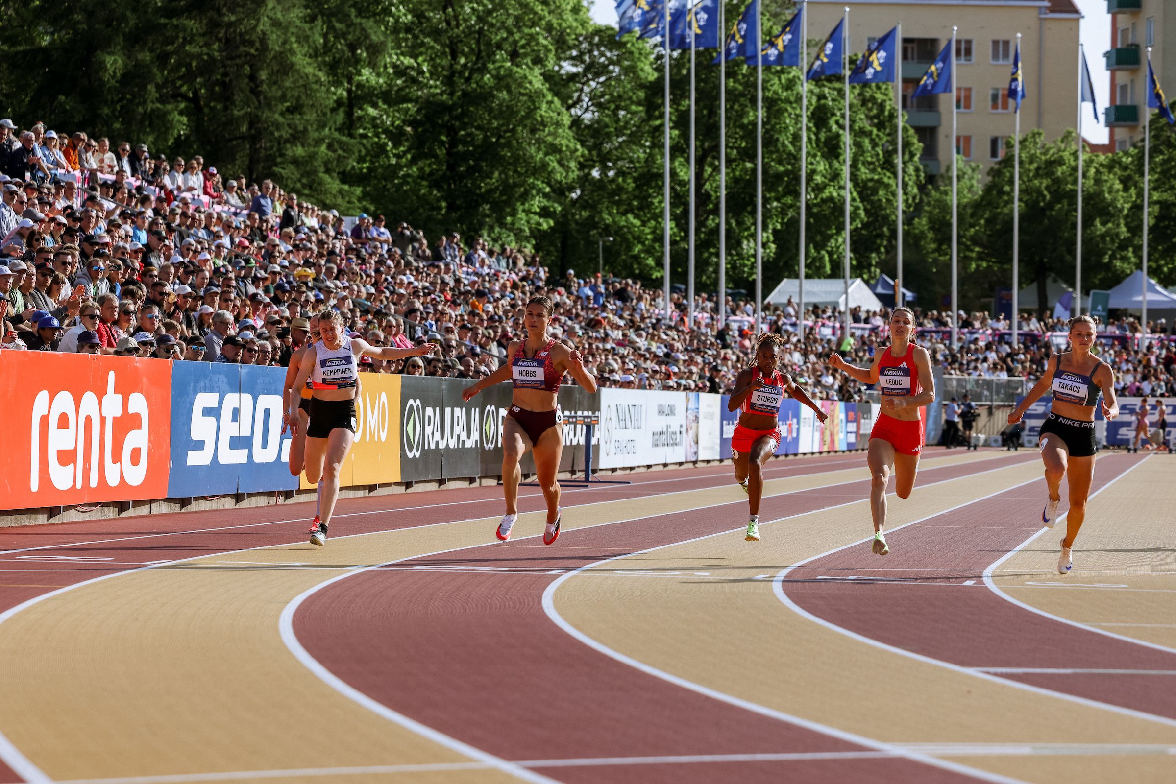 Zoe Hobbs wins the 100m in Turku