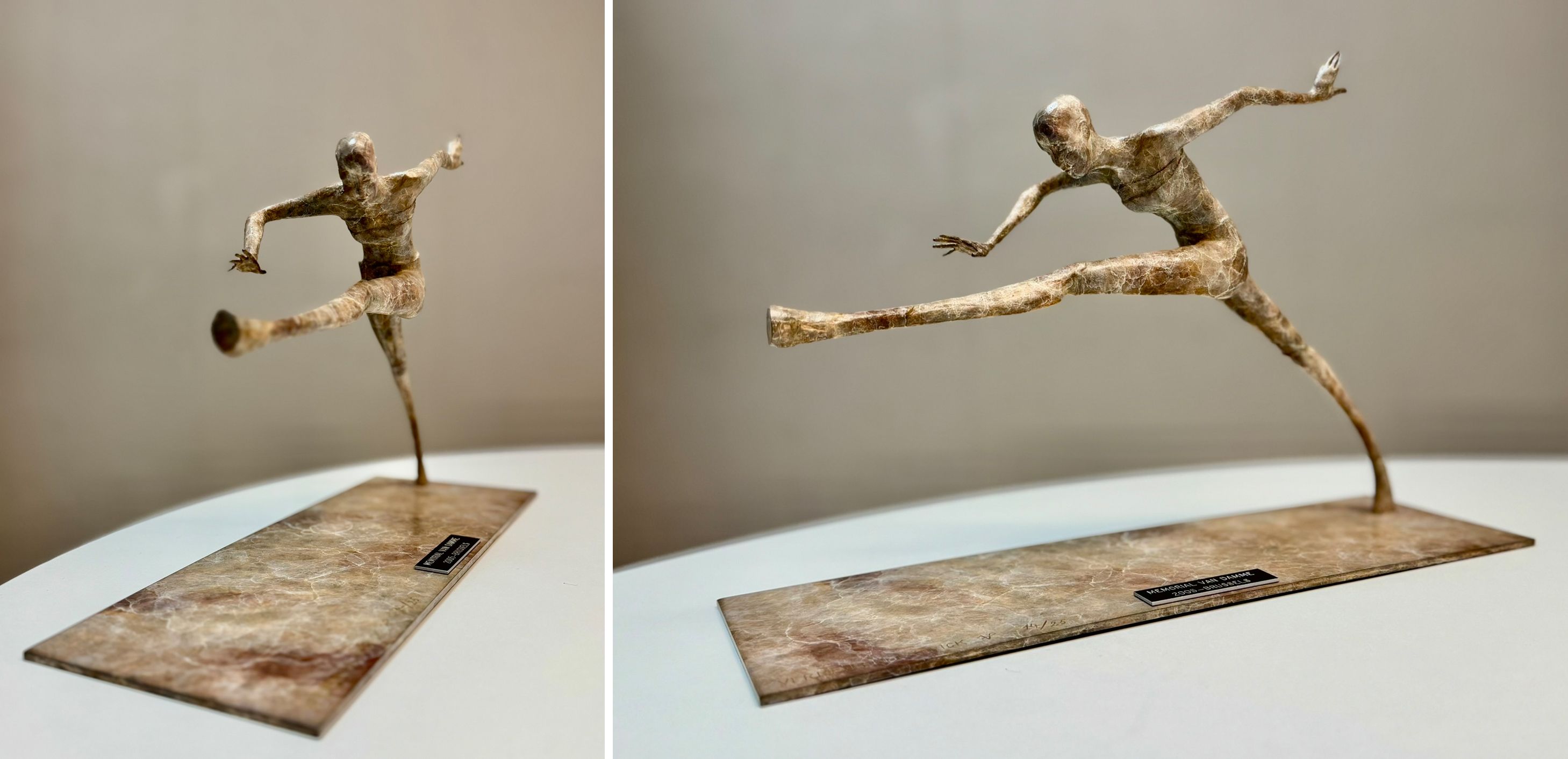 The unique bronze sculpture donated by the Memorial Van Damme to the MOWA