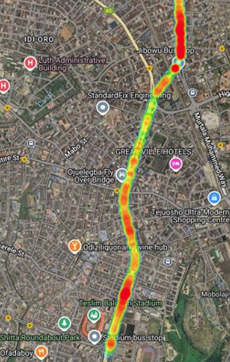 Lagos heat map