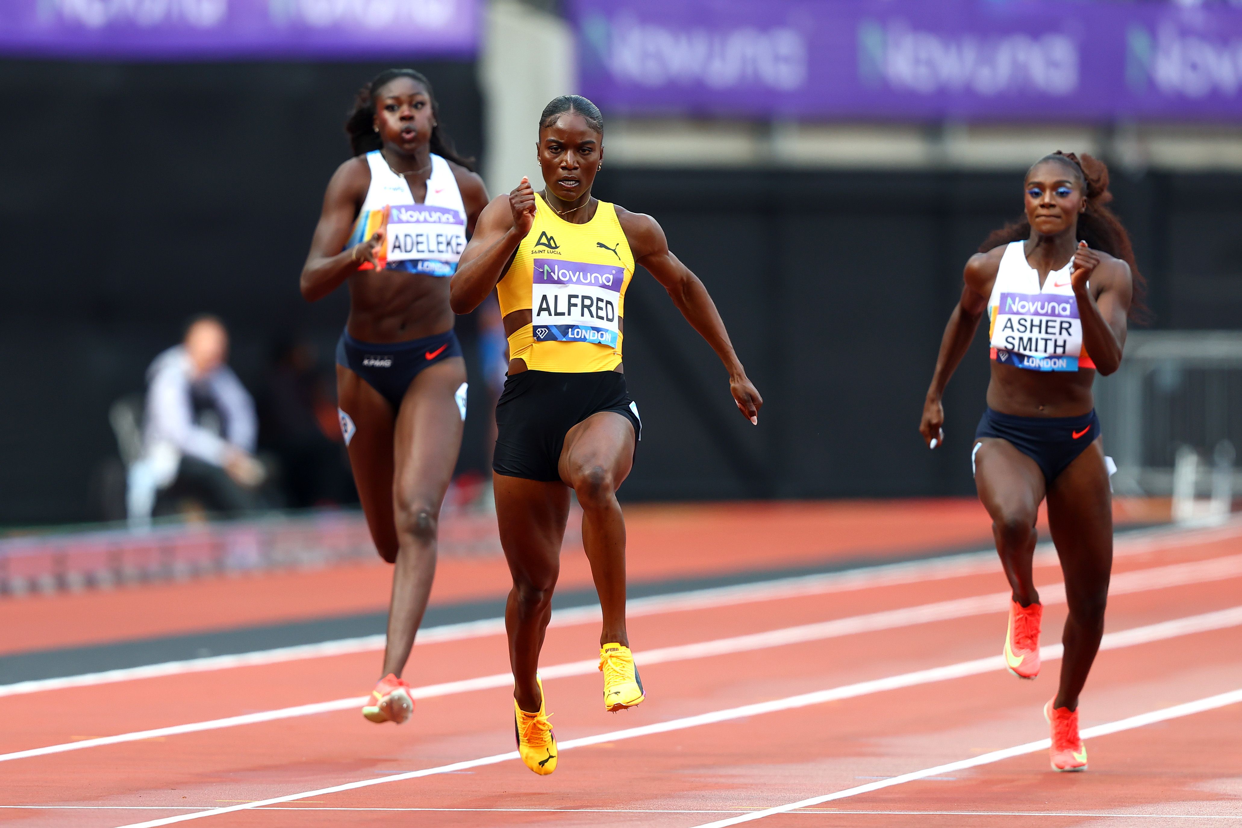 Julien Alfred wins the 200m in London