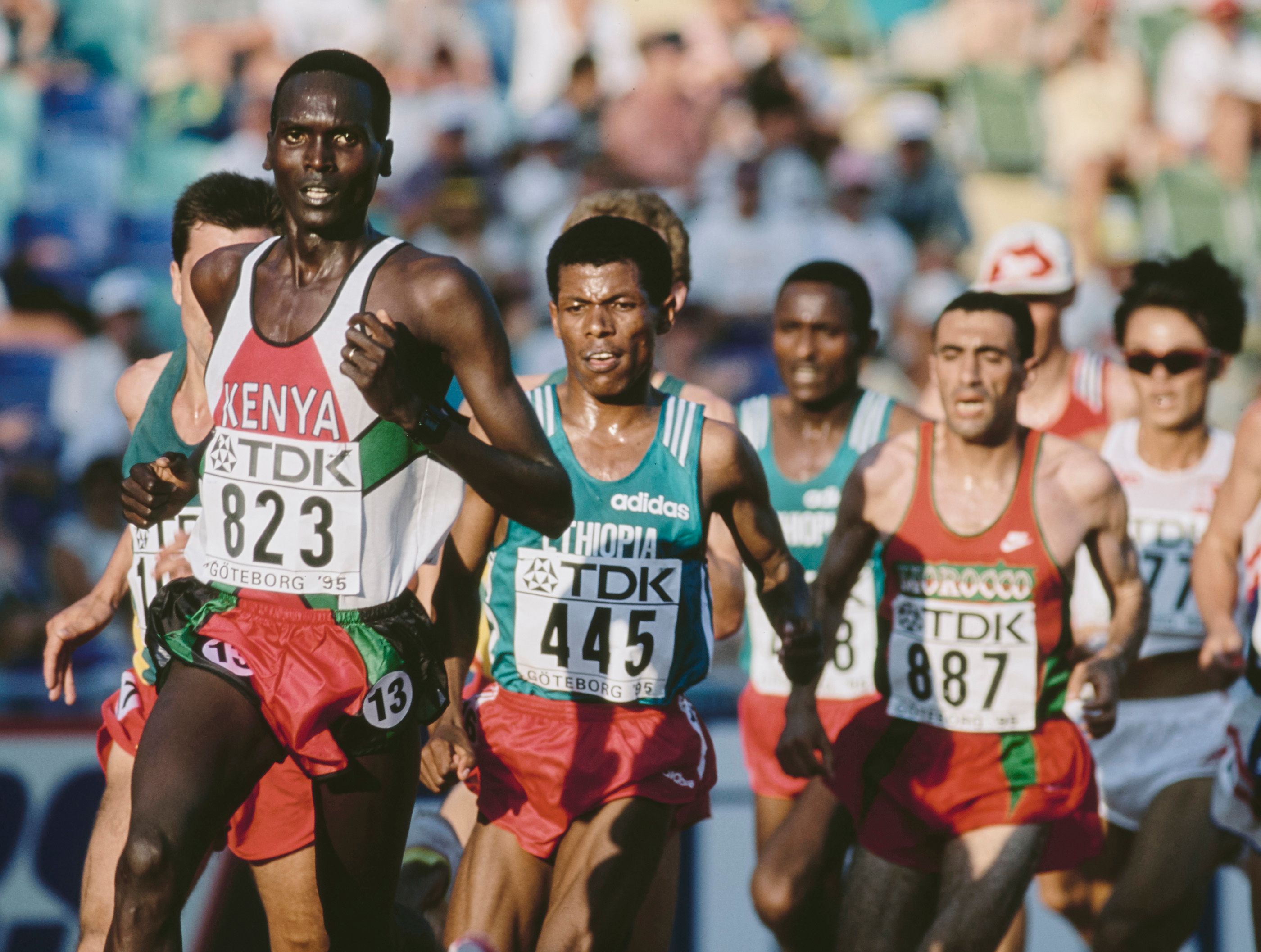 Paul Tergat and Haile Gebrselassie in the 1995 world 10,000m final in Gothenburg