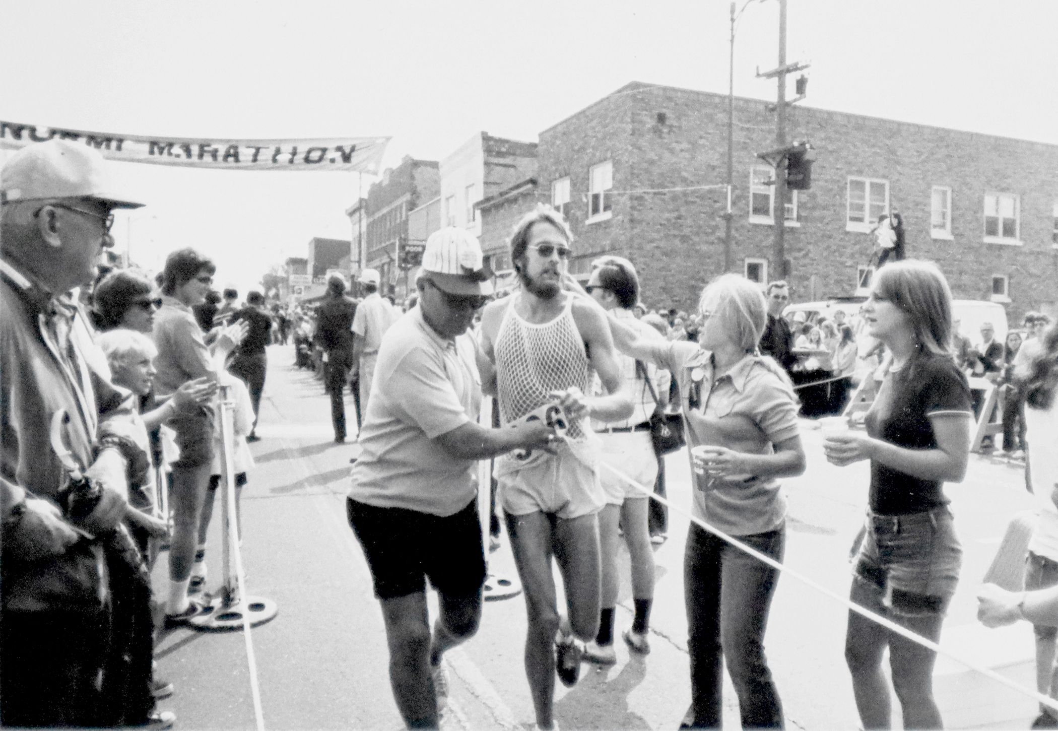 Olympian Lucian Rosa wins the Paavo Nurmi Marathon in Hurley in 1973 with an event record
