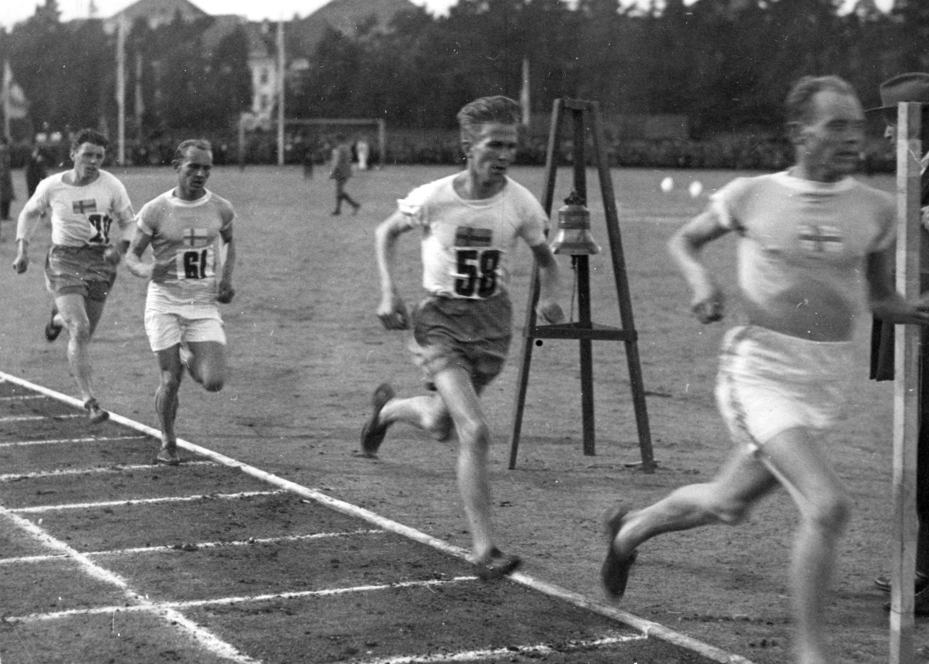 Paavo Nurmi in action in the 1925 Finnkampen