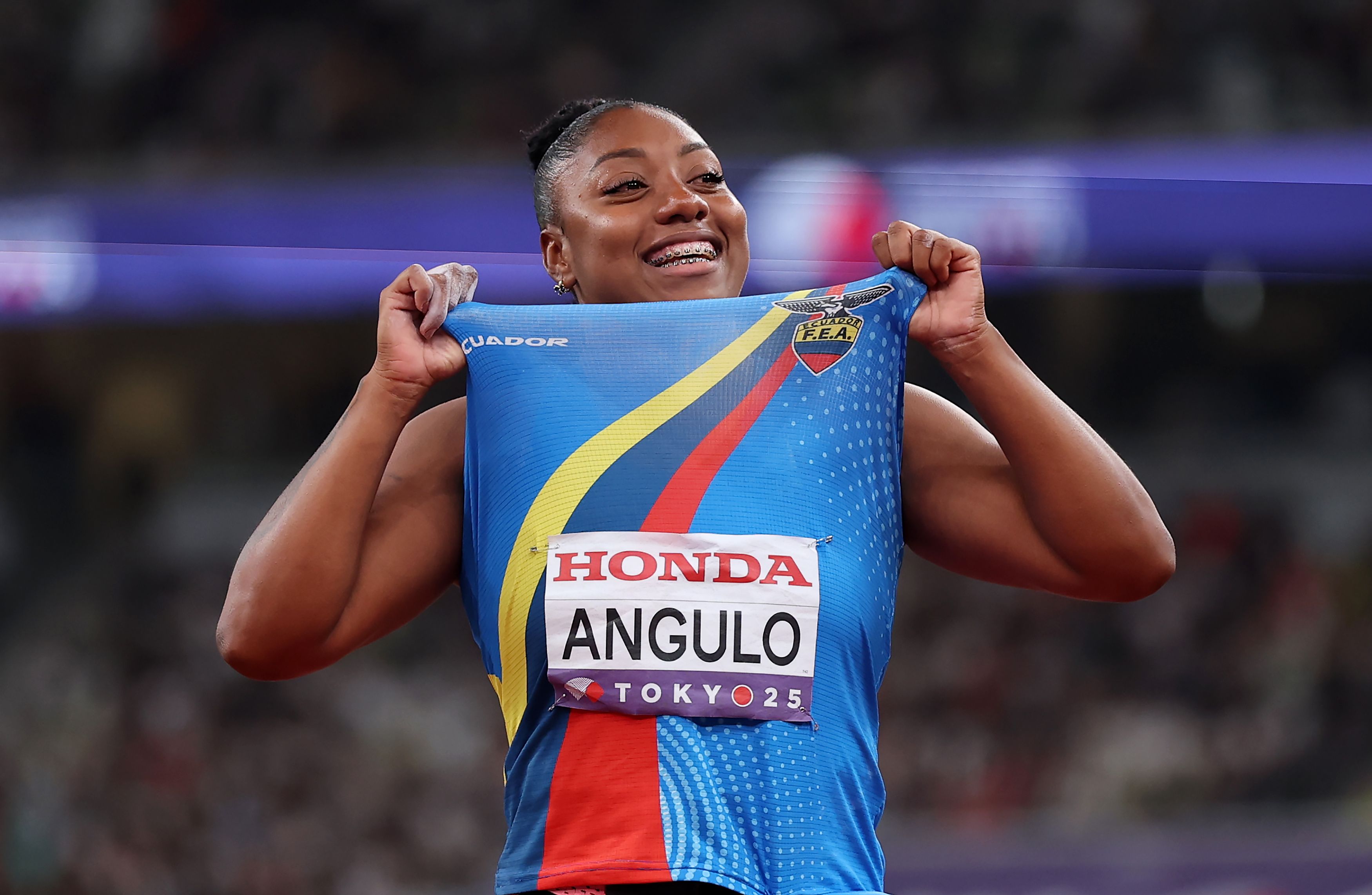 Juleisy Angulo at the World Athletics Championships Tokyo 25