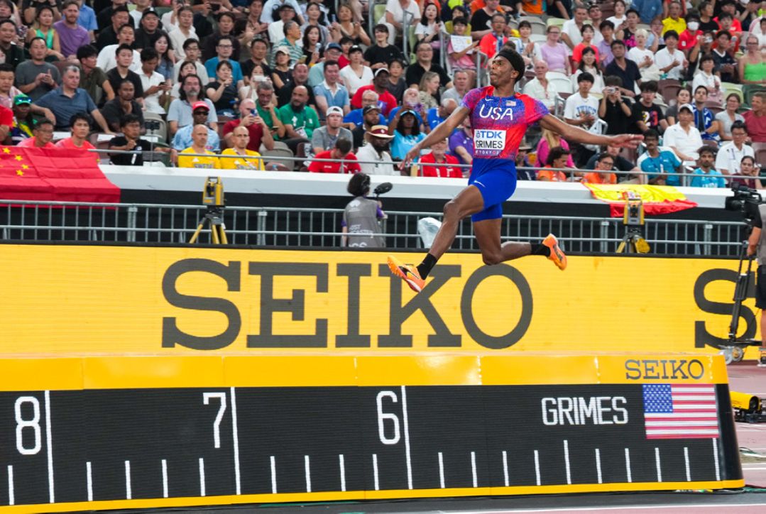 Seiko's presence at the long jump pit in Tokyo
