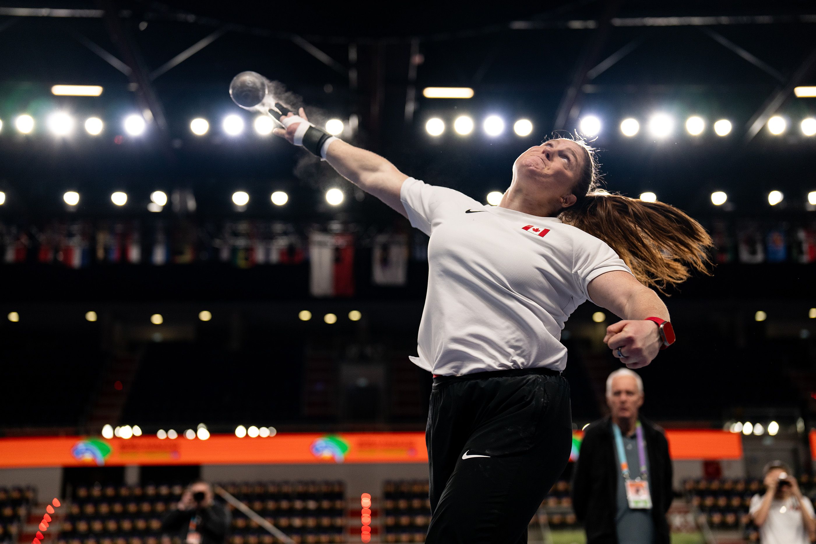 Sarah Mitton training at the Kujawsko-Pomorska Arena Toruń