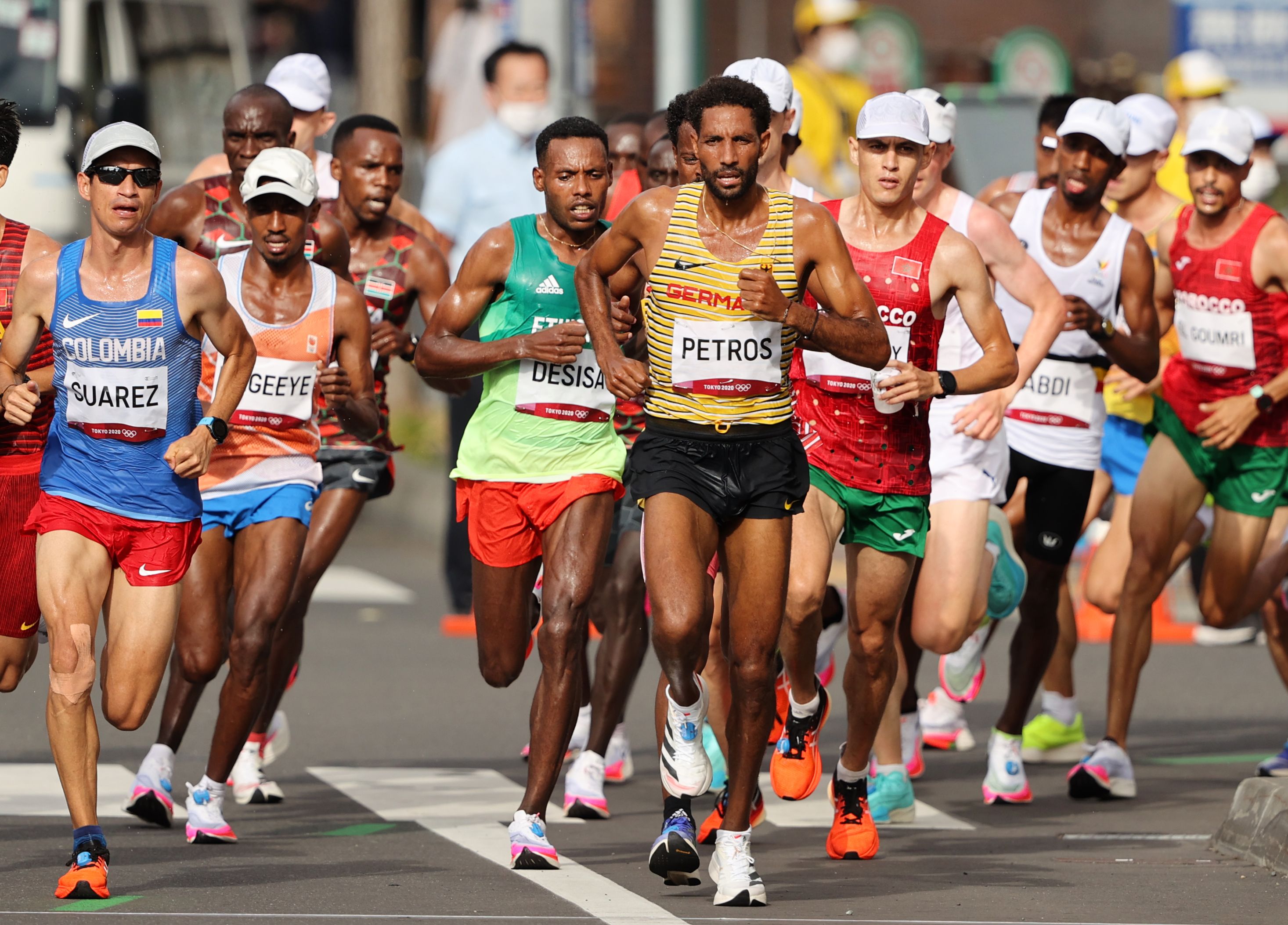 Amanal Petros in the marathon at the Olympics in 2021