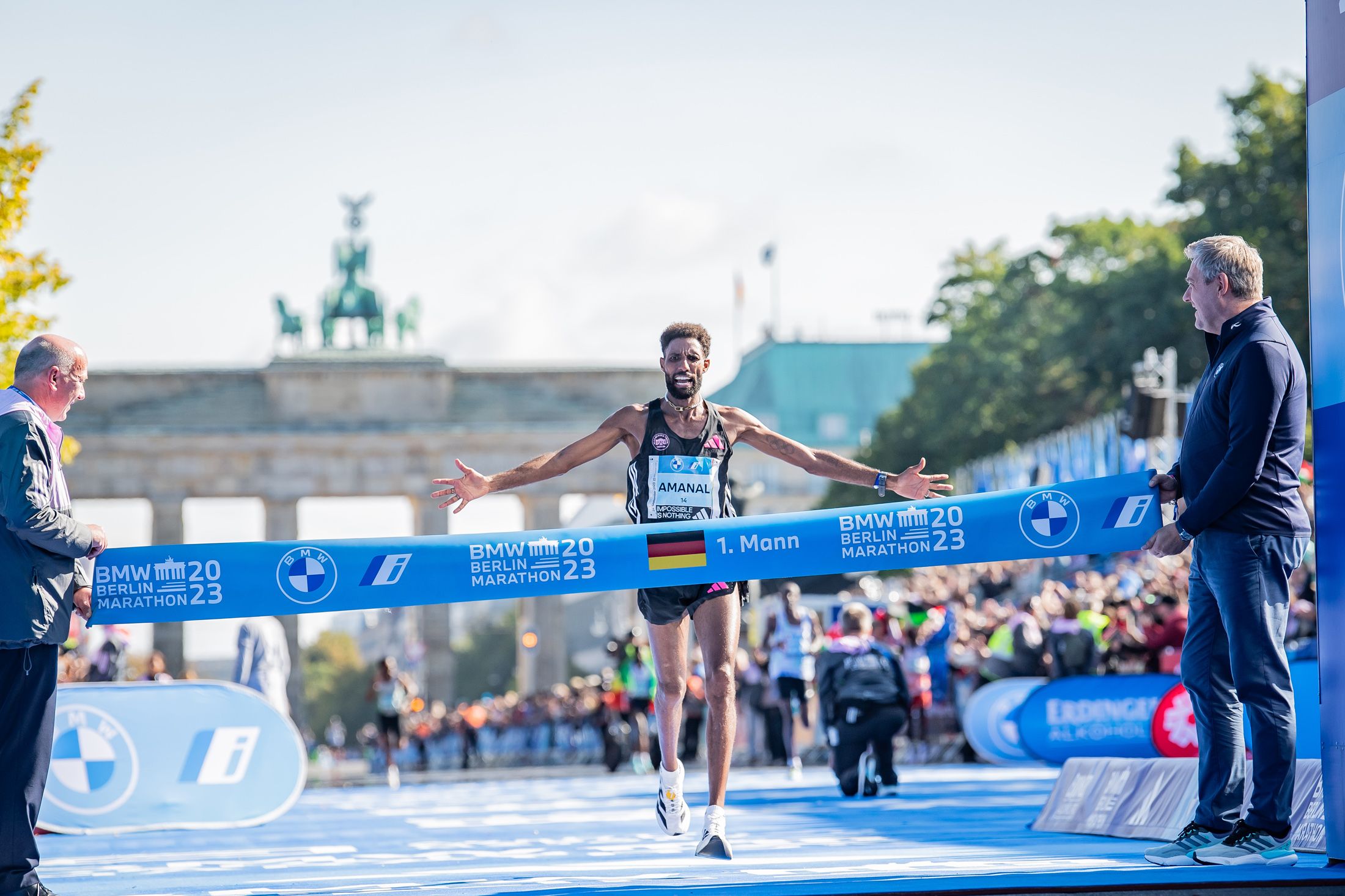 Amanal Petros at the 2023 Berlin Marathon