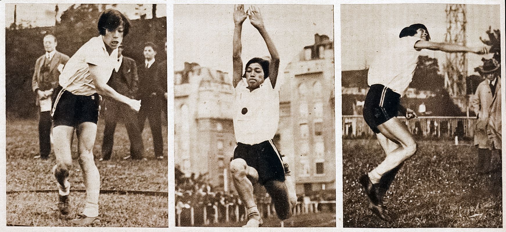 Kinue Hitomi competing in Paris in 1930