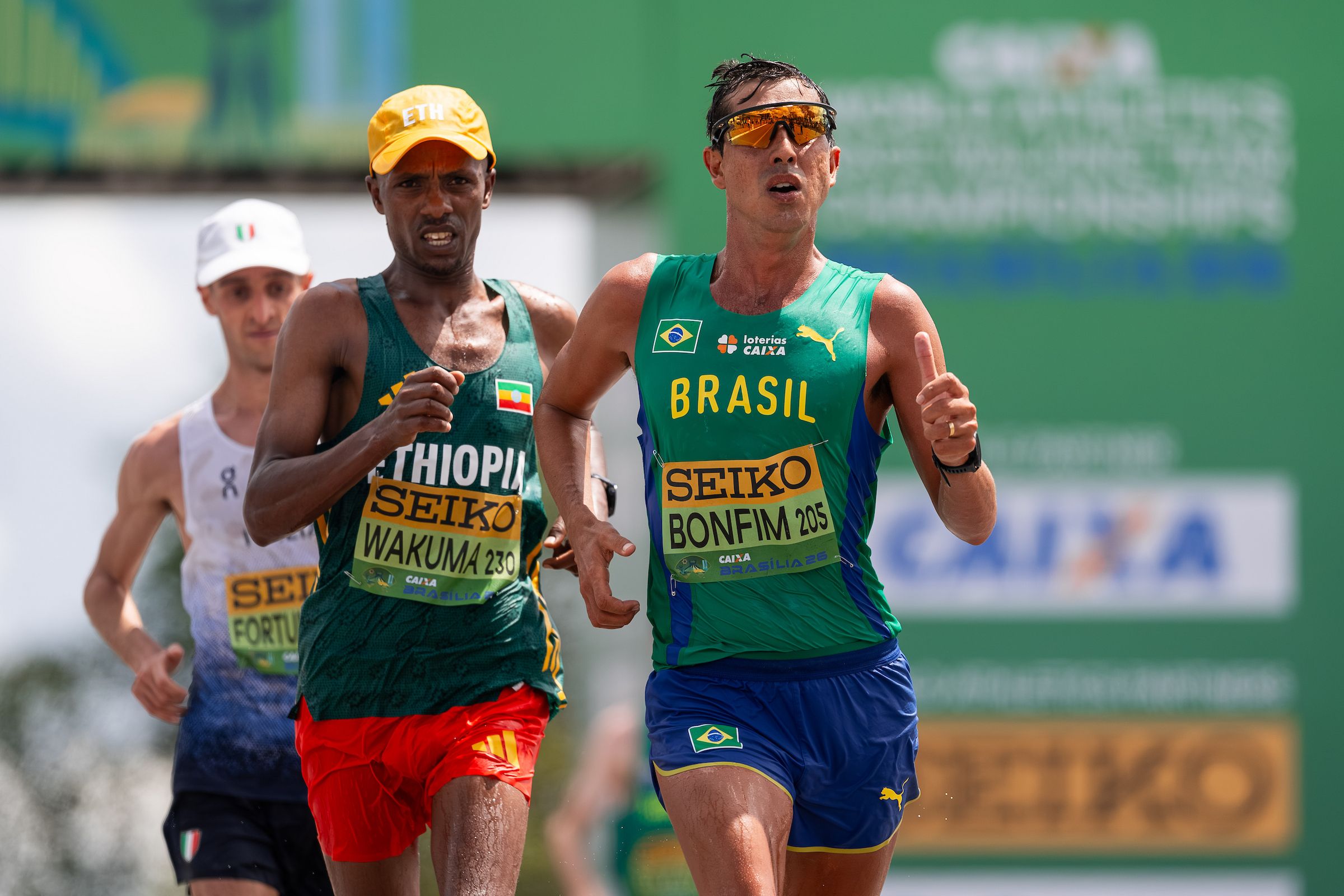 Francesco Fortunato, Misgana Wakuma and Caio Bonfim in Bras&iacute;lia