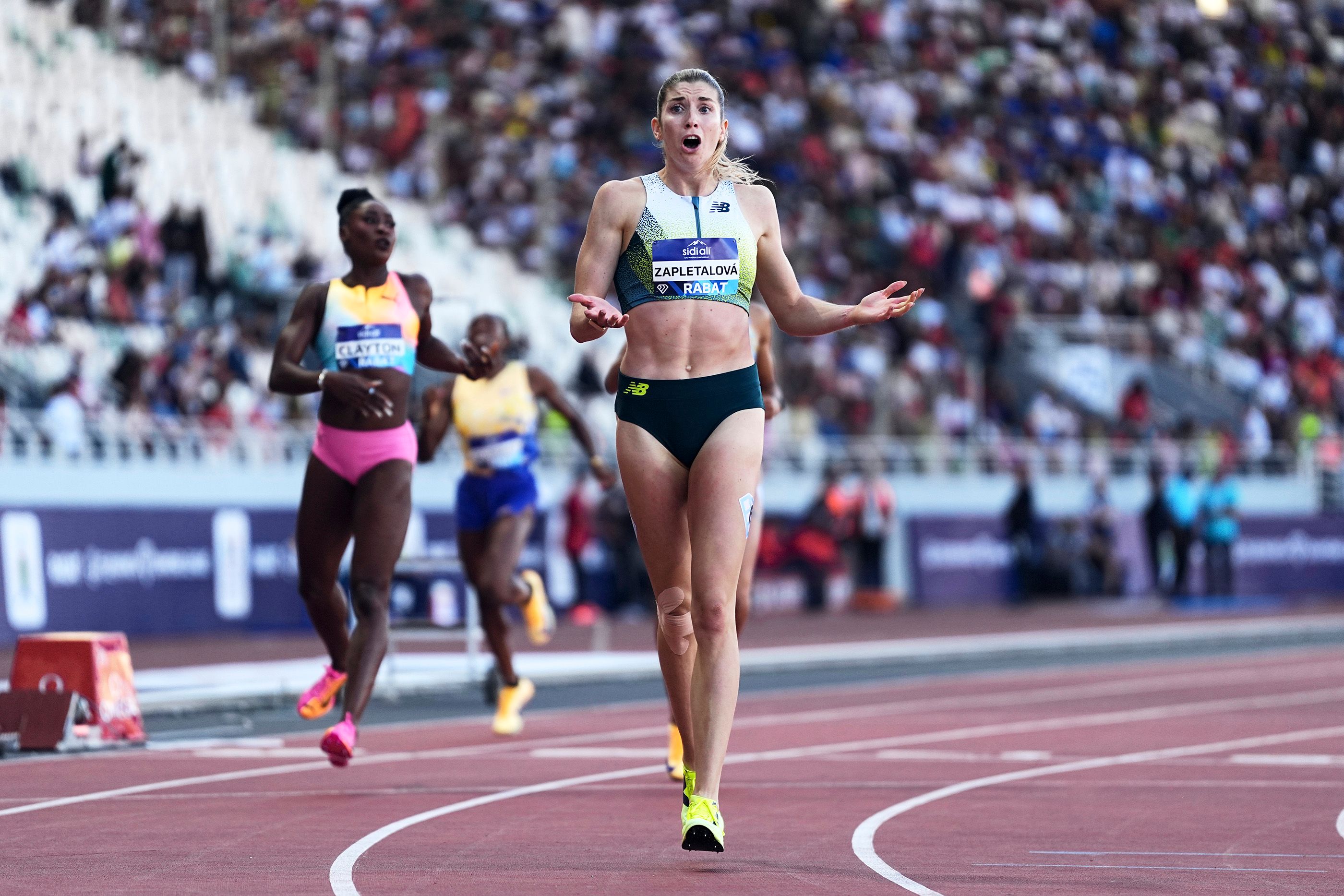 Emma Zapletalova celebrates her win in Rabat