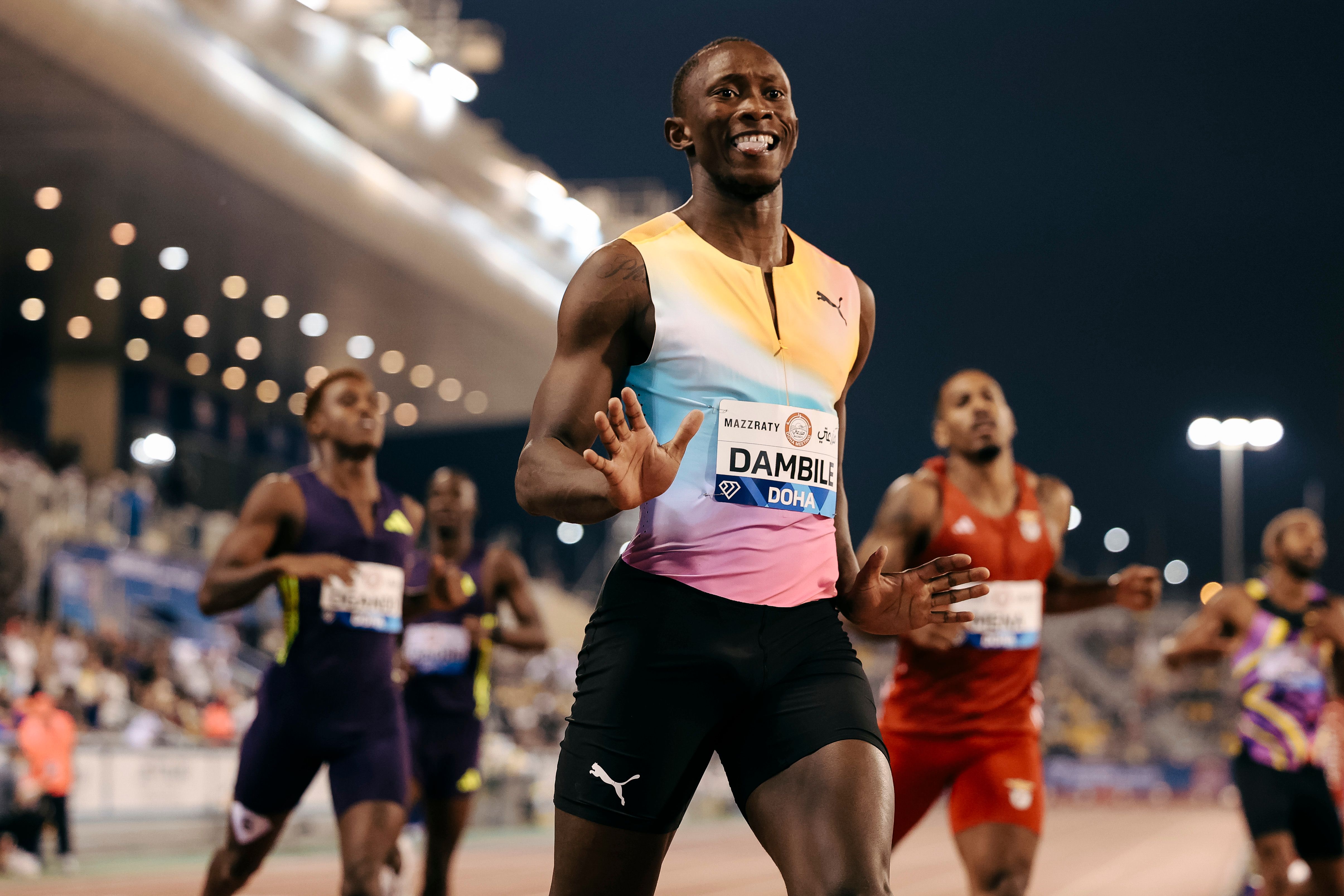 Sinesipho Dambile wins the 200m in Doha